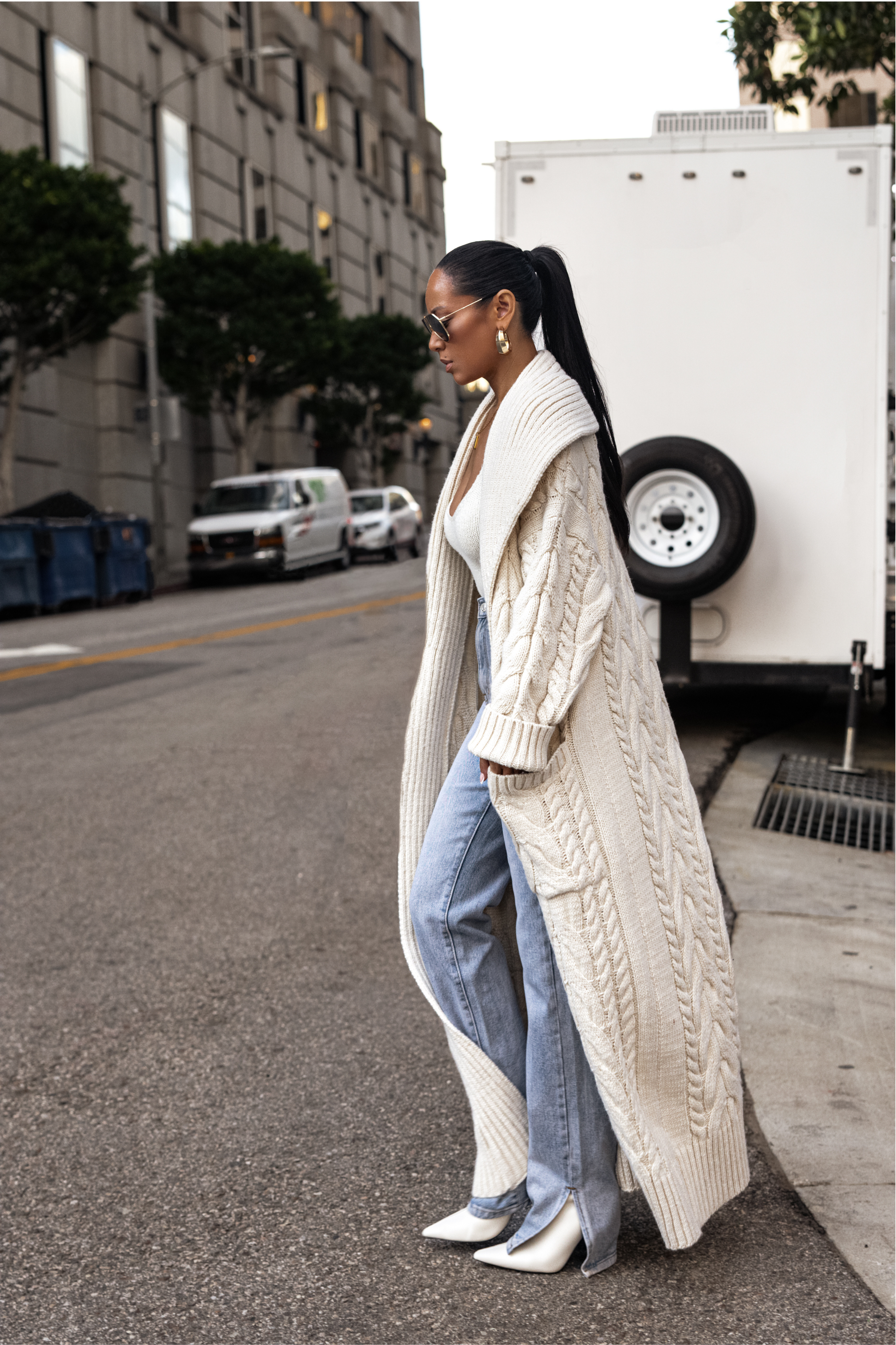 Ivory Upstate Cable Knit Cardigan - JLUXLABEL