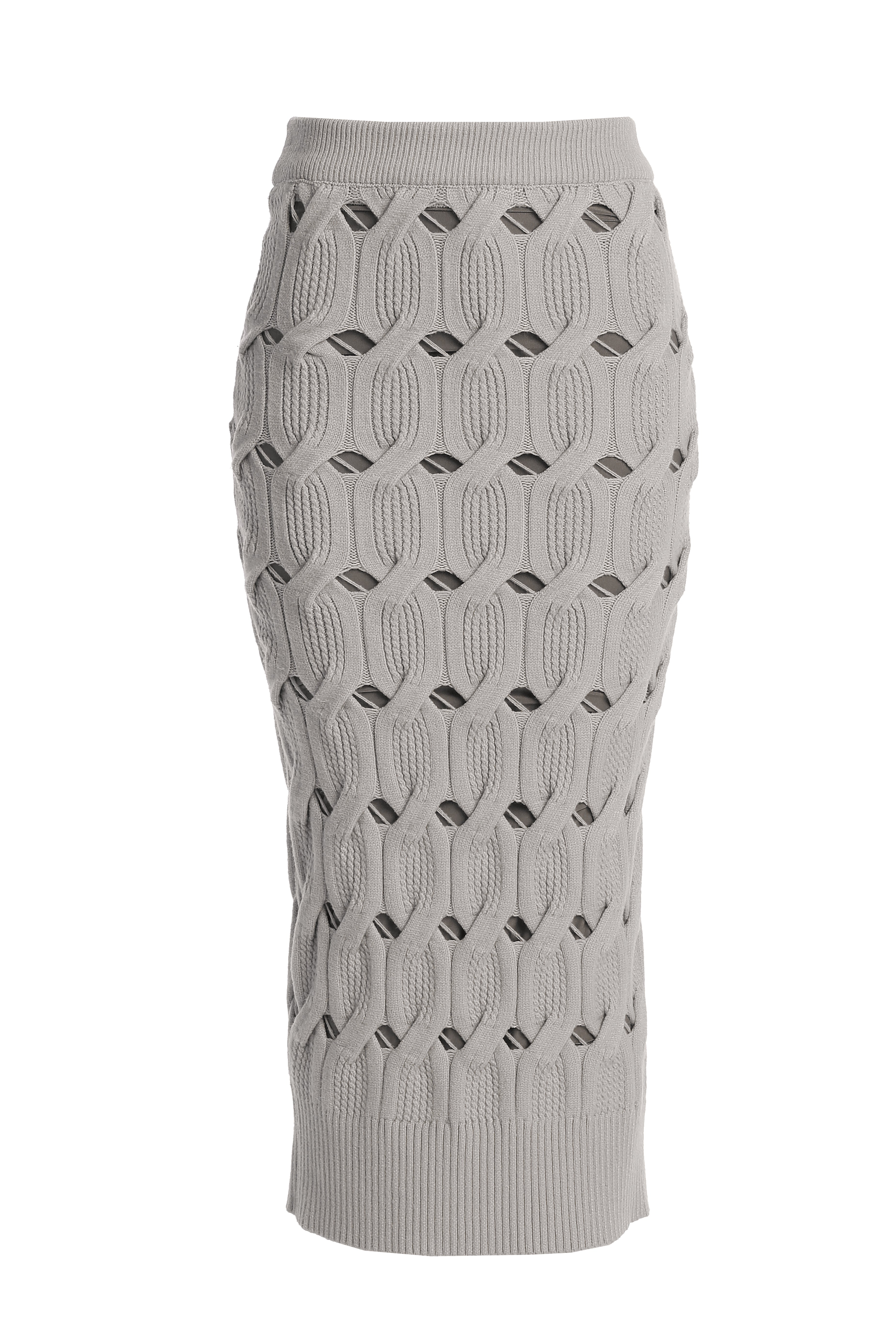 Heather Grey Morgan Knit Maxi Skirt - JLUXLABEL
