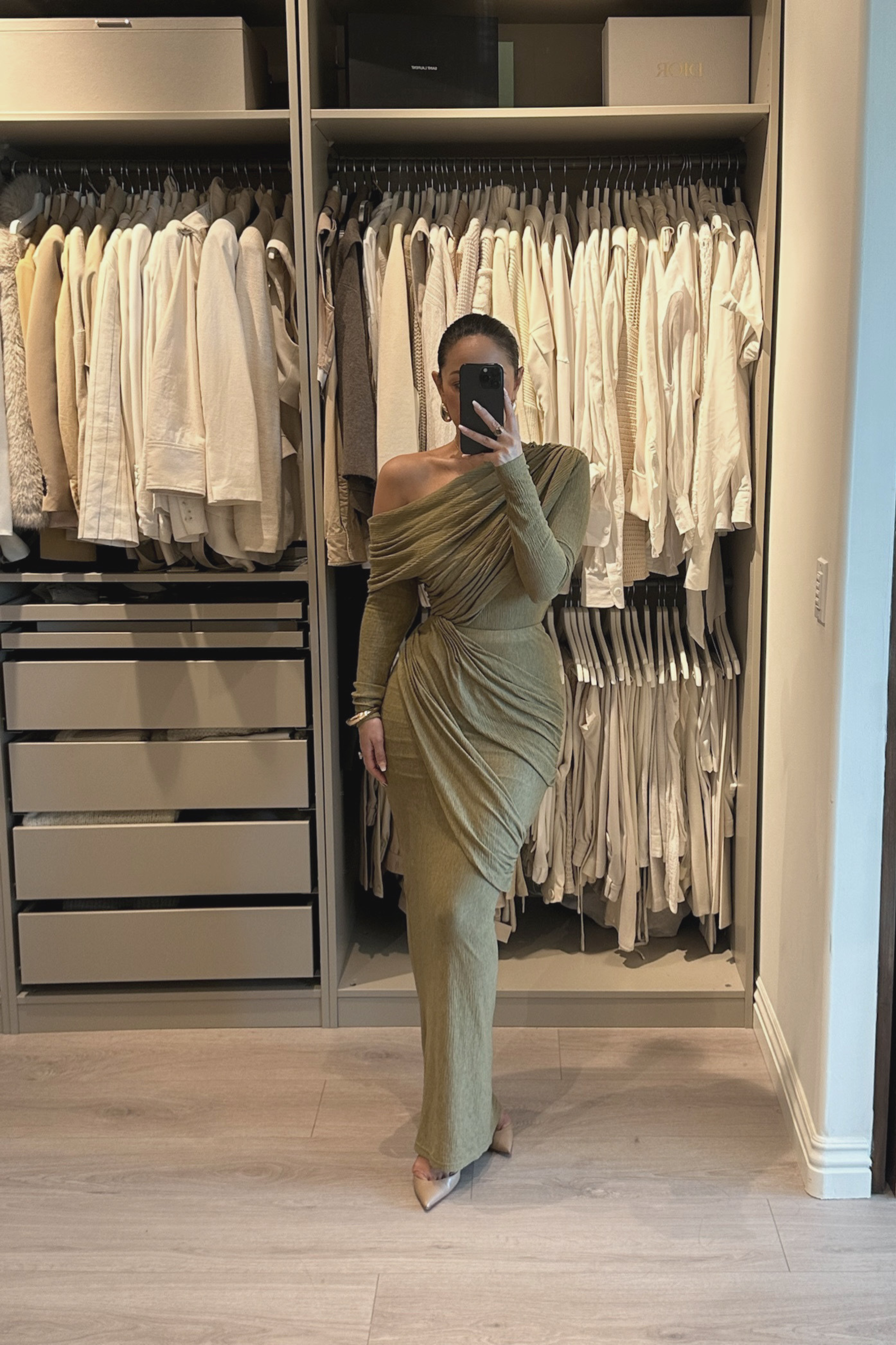 Moss Textured One Shoulder Bodysuit - JLUXLABEL