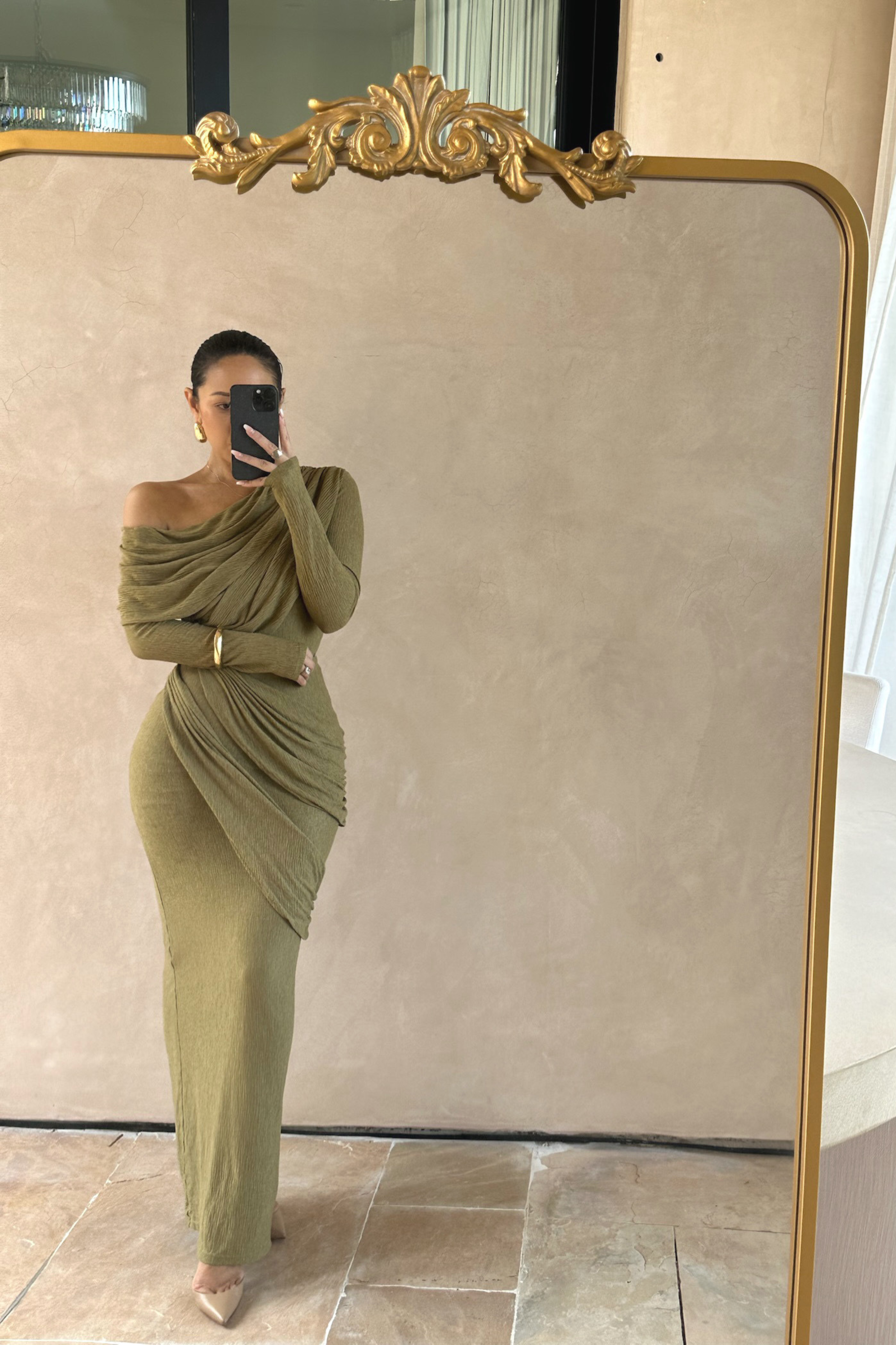 Moss Textured One Shoulder Bodysuit - JLUXLABEL