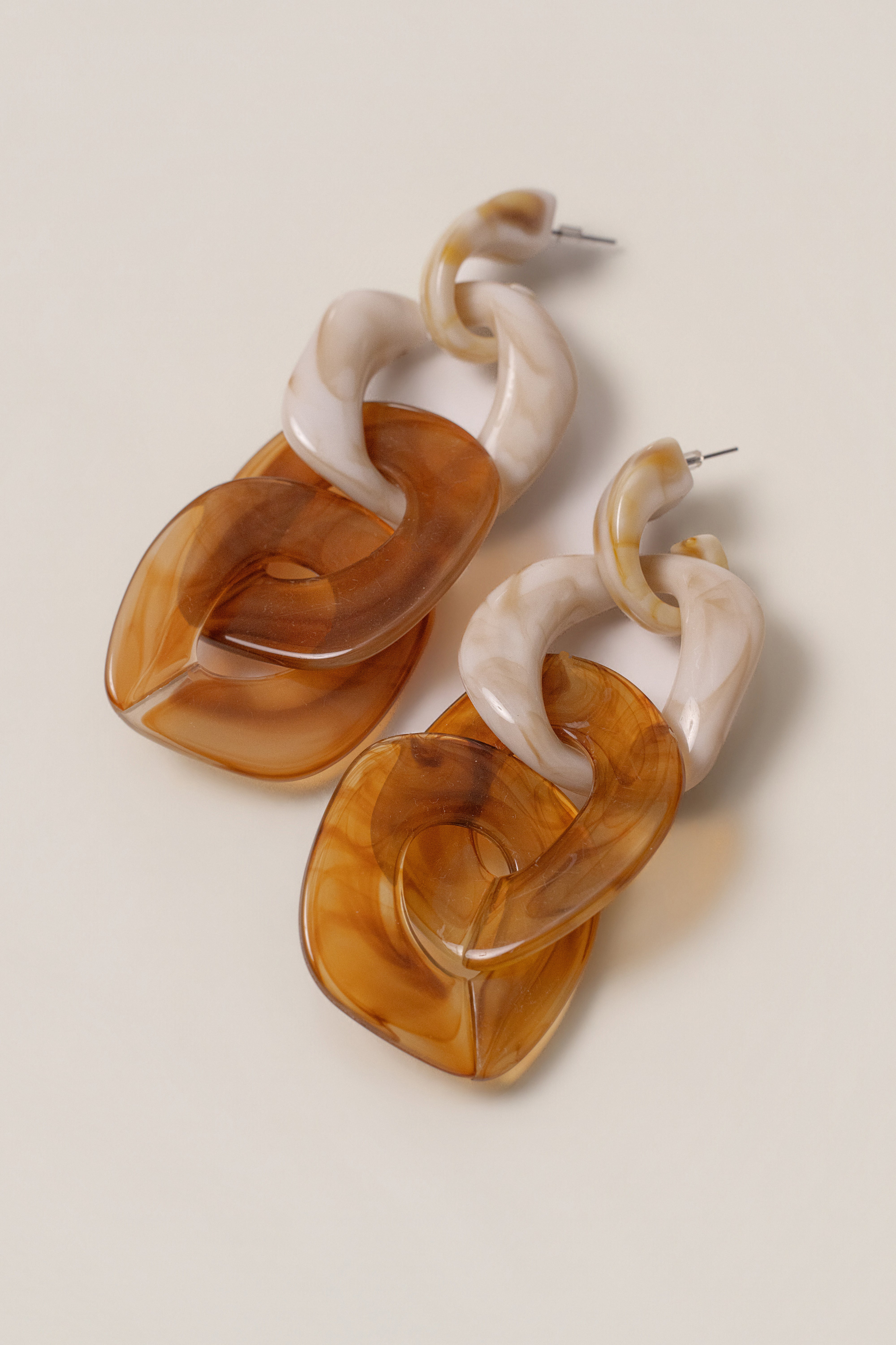 Brown Escape Link Earrings - JLUXLABEL