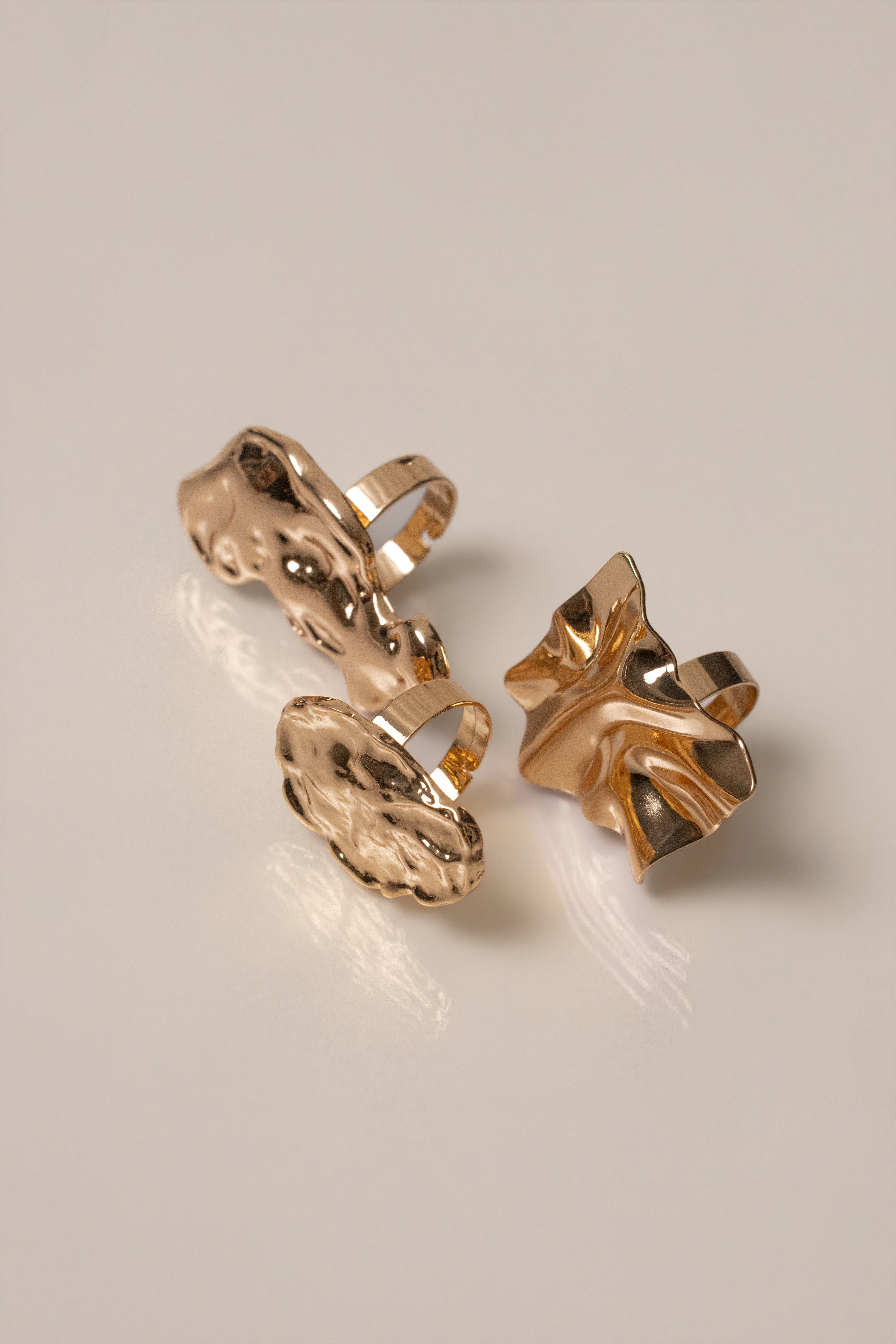 Gold Forever Texture Ring Set - JLUXLABEL