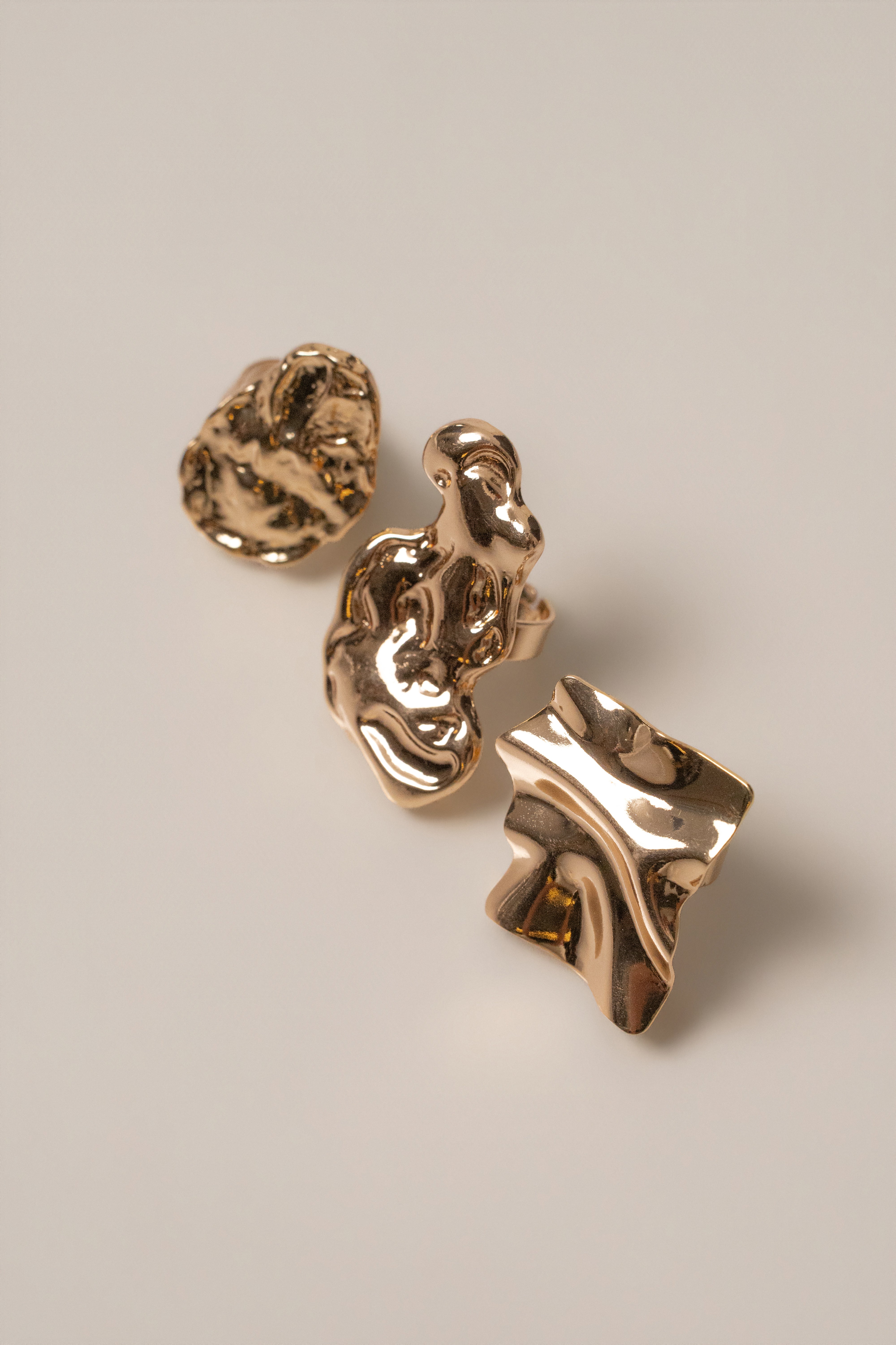 Gold Forever Texture Ring Set - JLUXLABEL