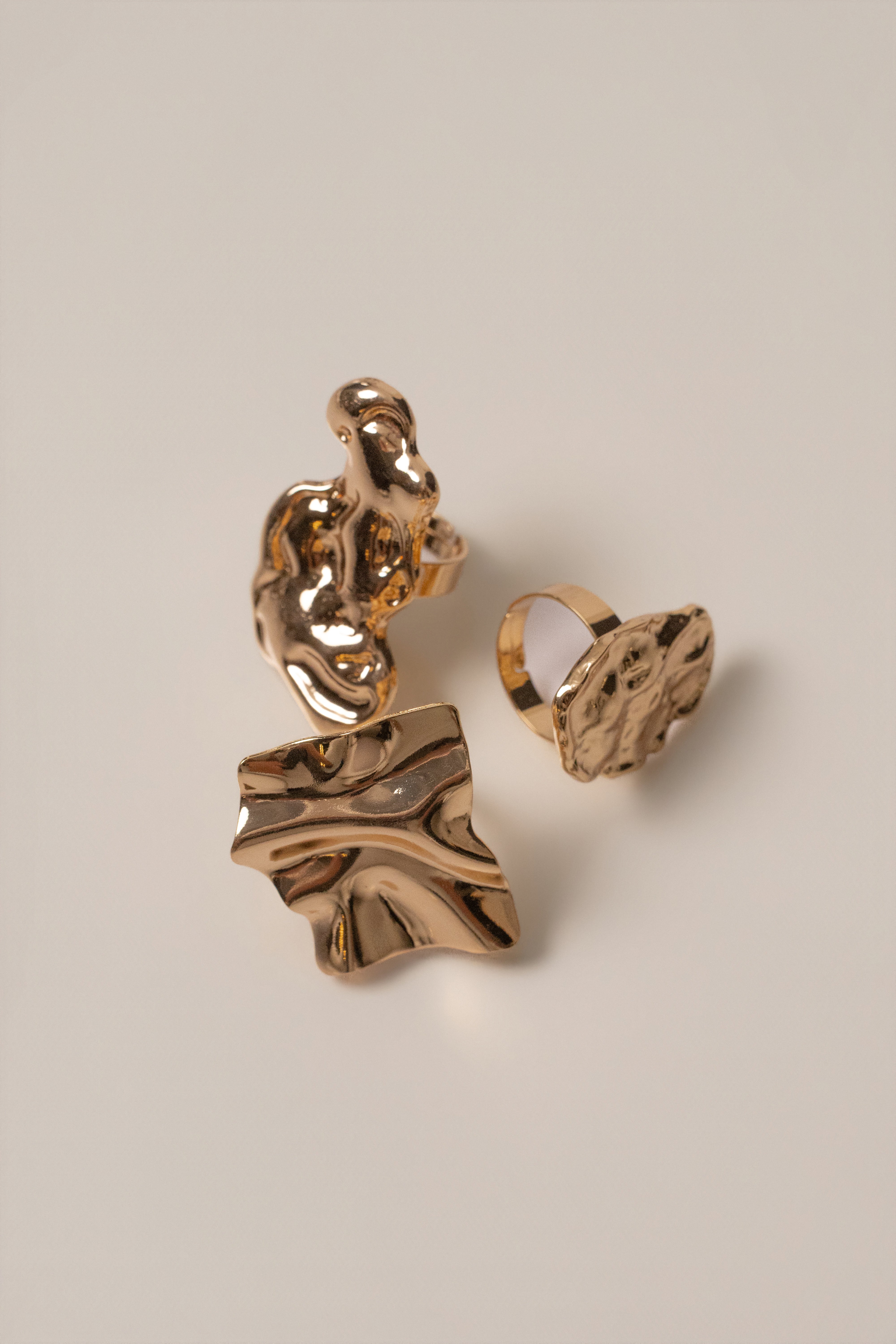 Gold Forever Texture Ring Set - JLUXLABEL