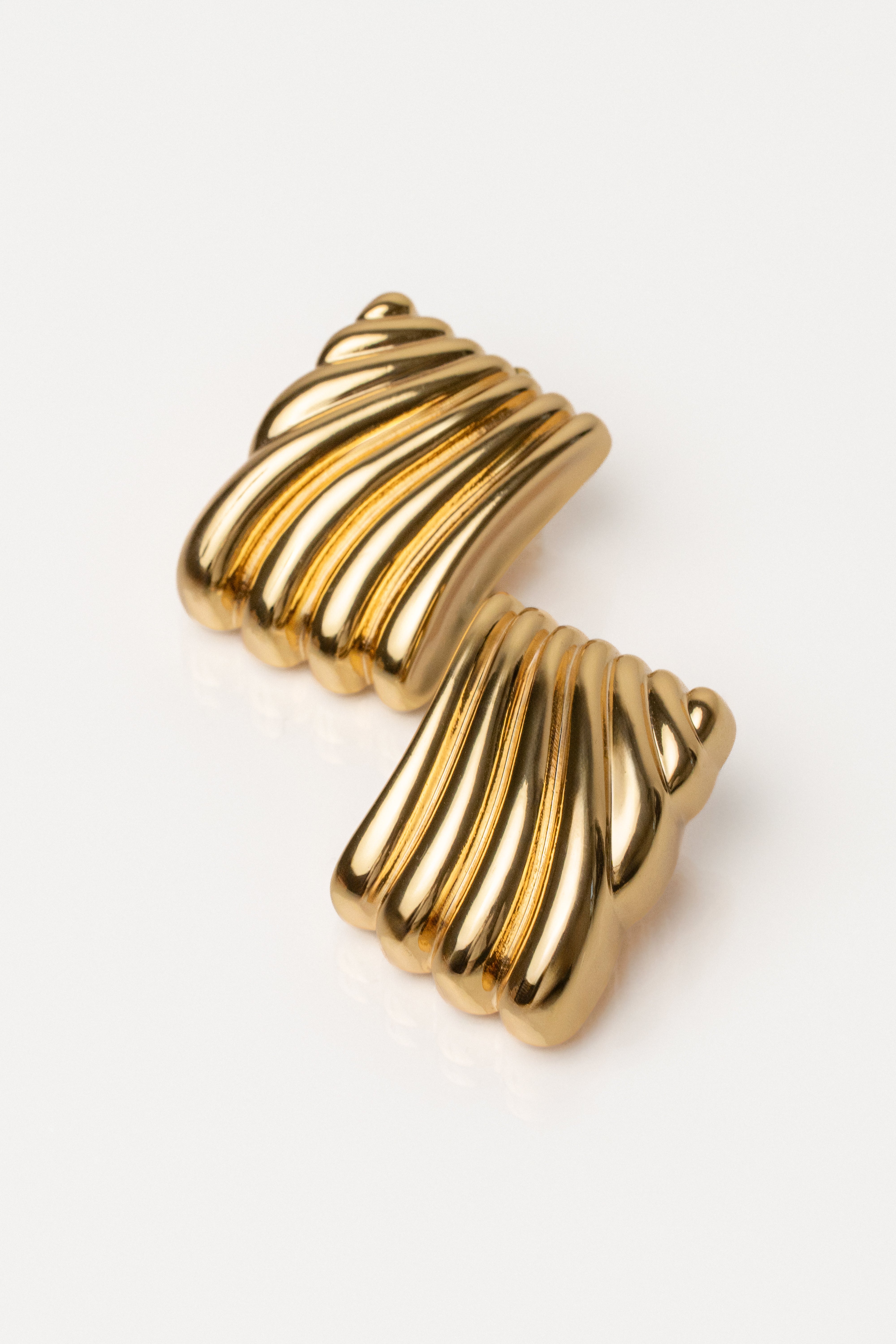 Gold Square Texture Earrings - JLUXLABEL