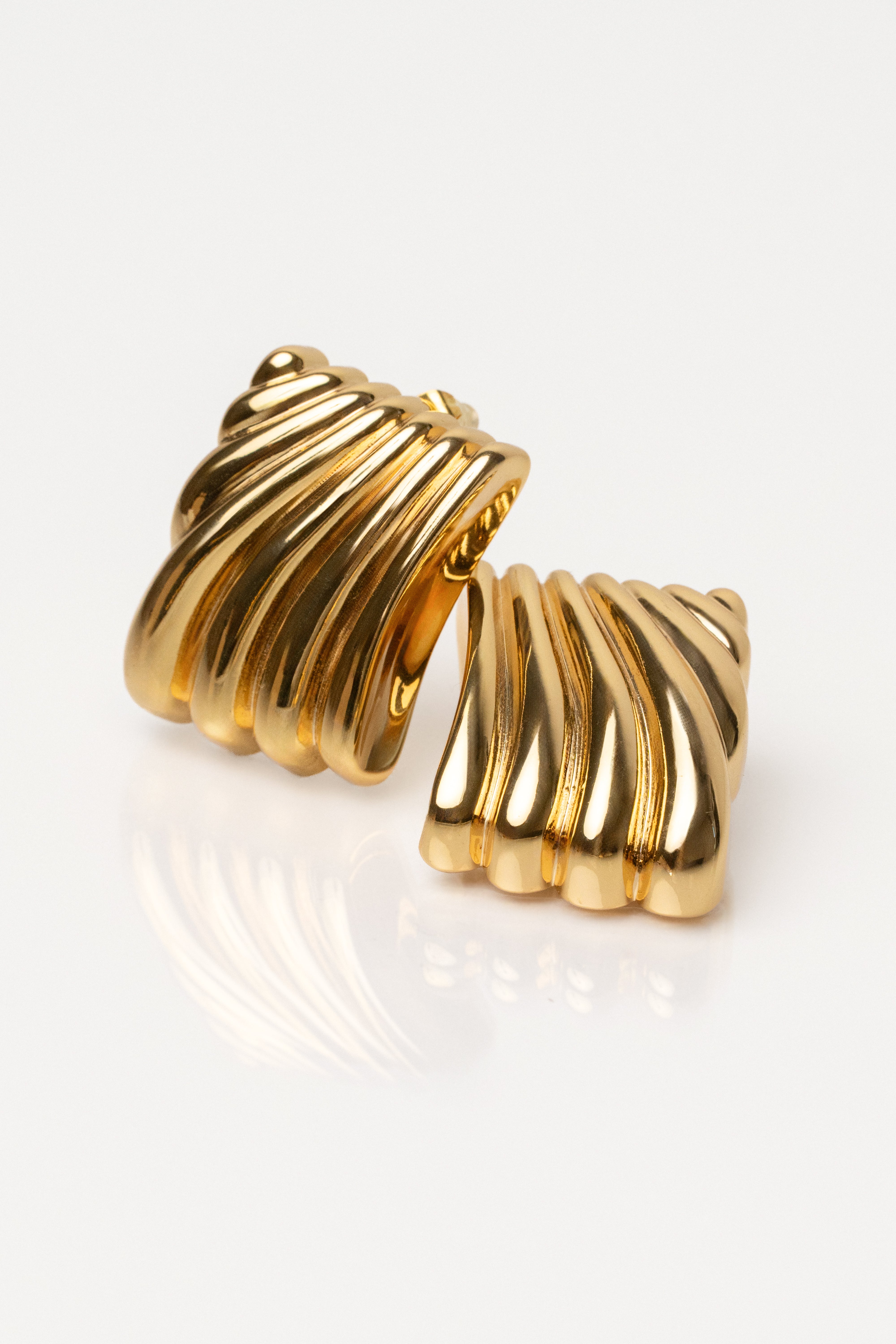 Gold Square Texture Earrings - JLUXLABEL