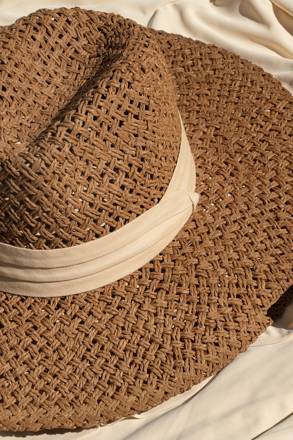 Tan Resort Ready Straw Hat - JLUXLABEL