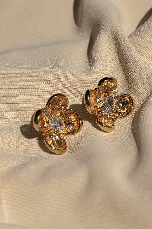 Gold Blossoming Shine Earrings - JLUXLABEL