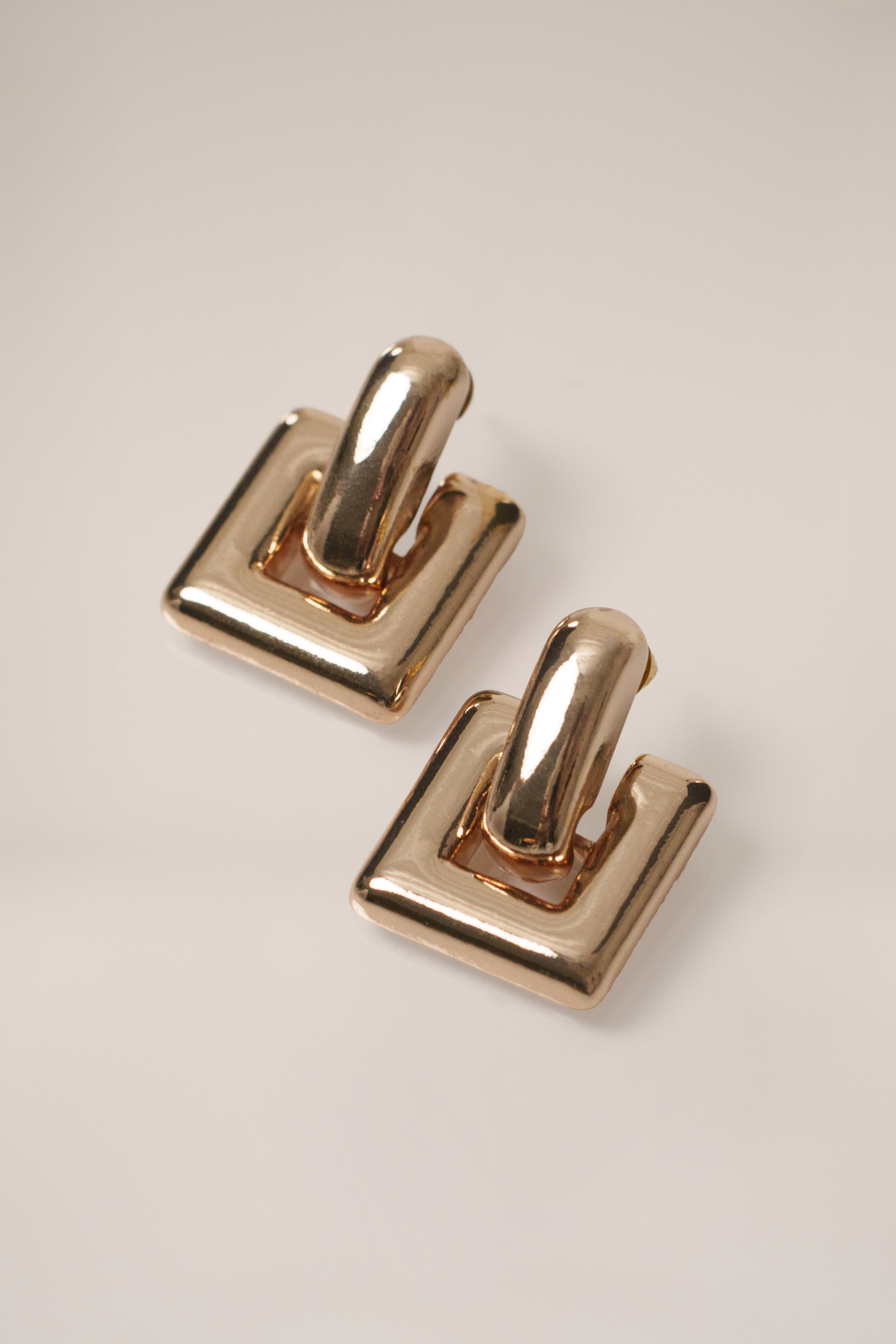 Gold Erin Square Earrings