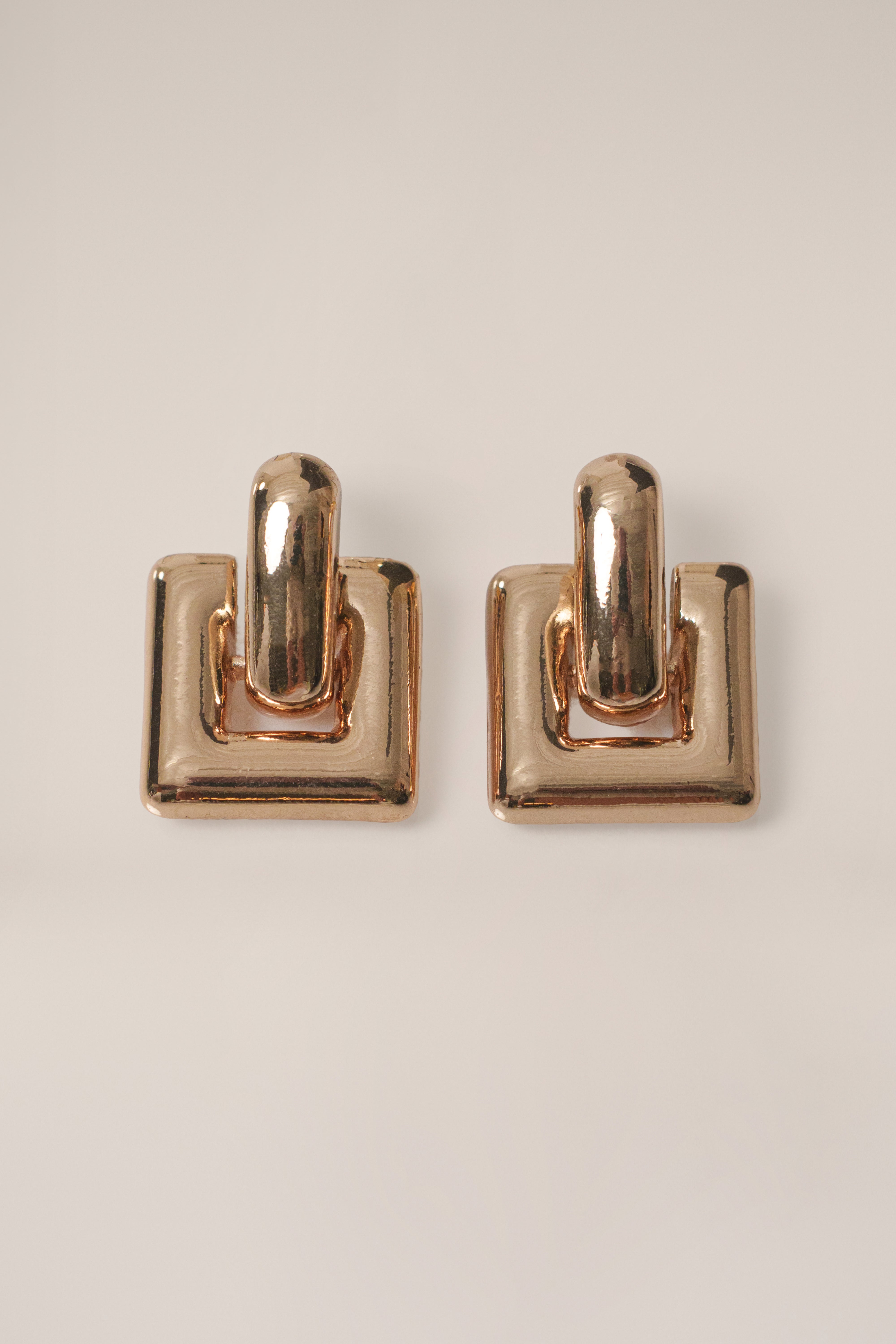 Gold Erin Square Earrings