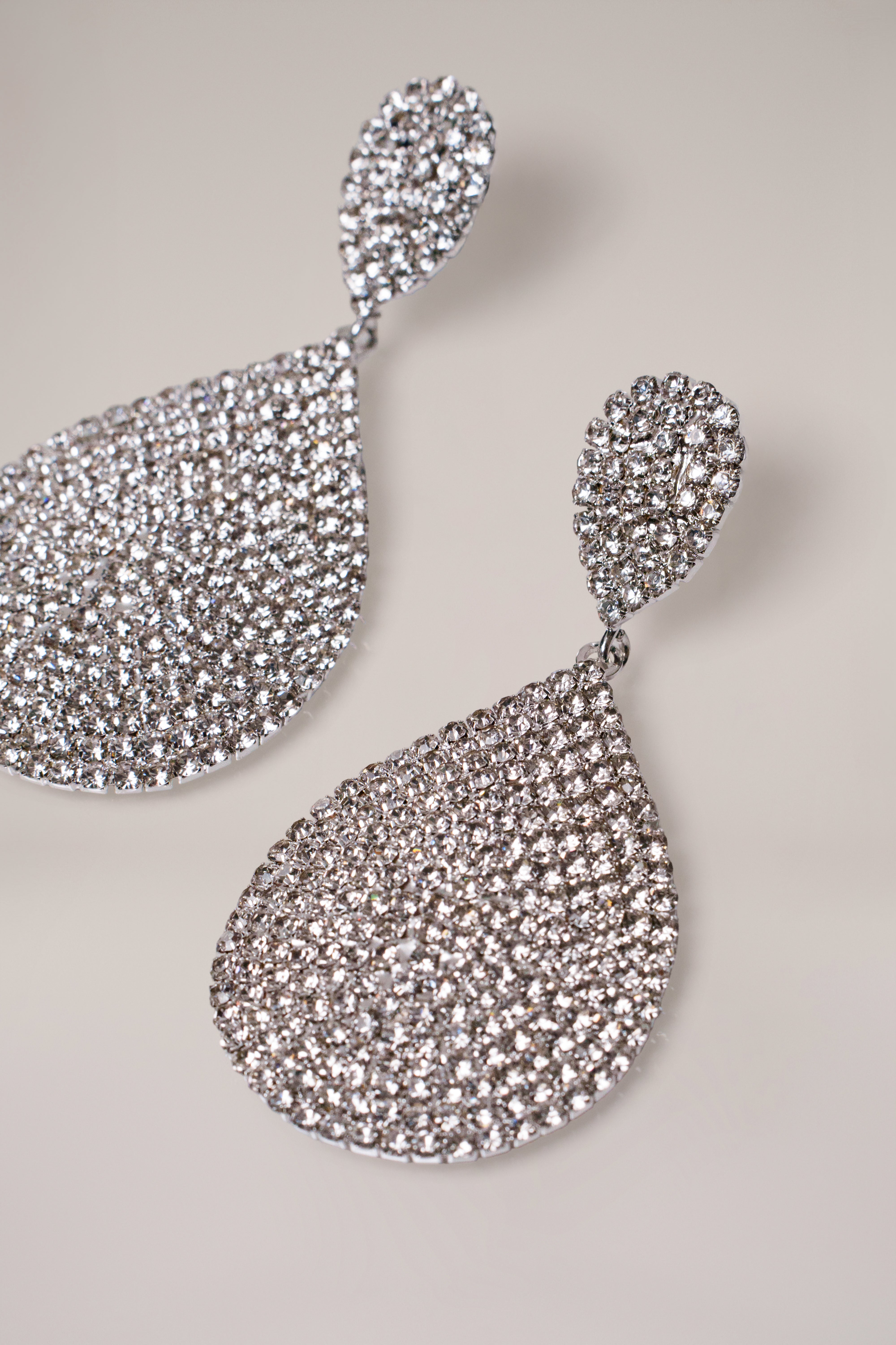 Silver Alexis Paved Dangle Earrings