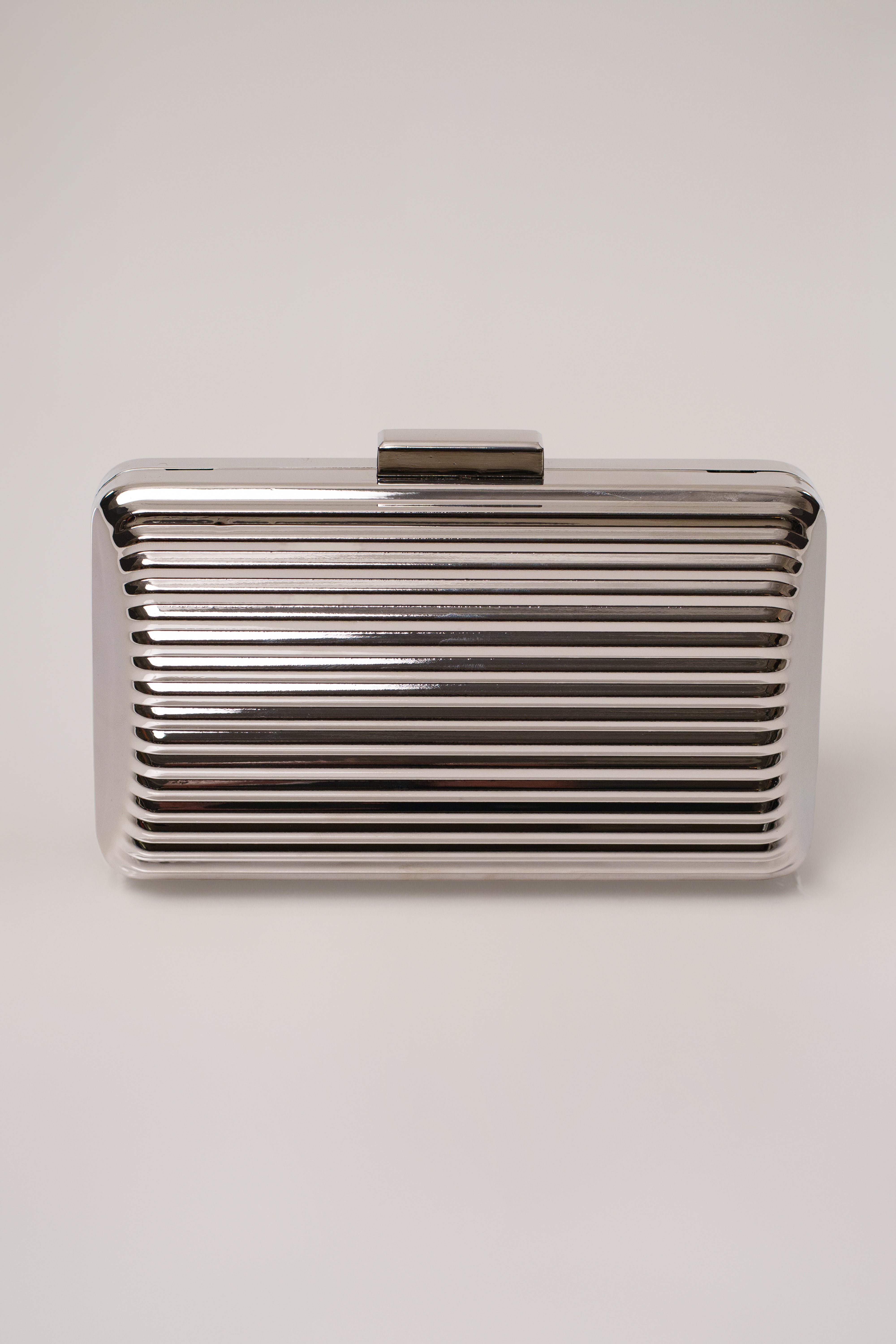 Silver Quinn Metallic Clutch