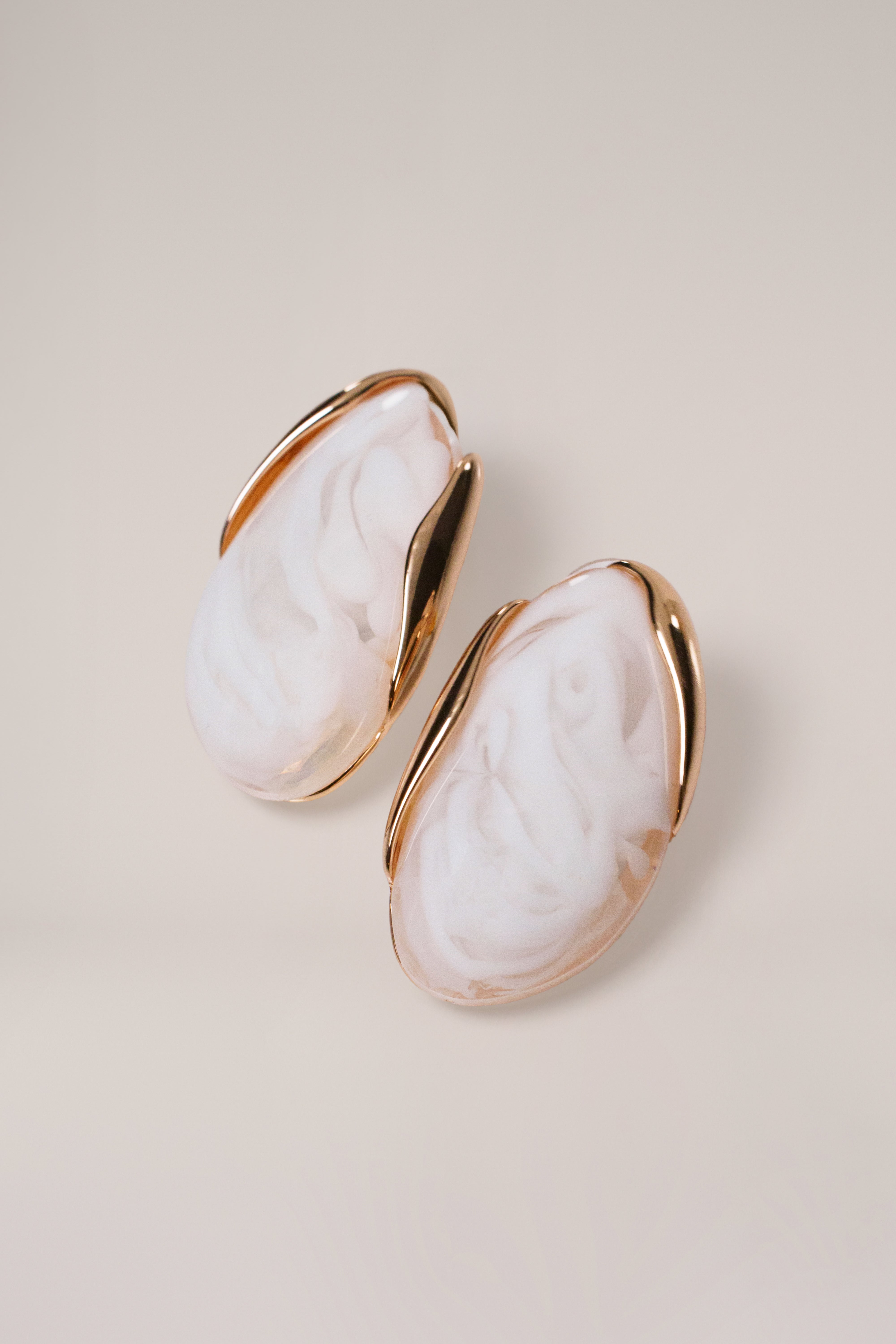 Gold Ethereal Marble Studs