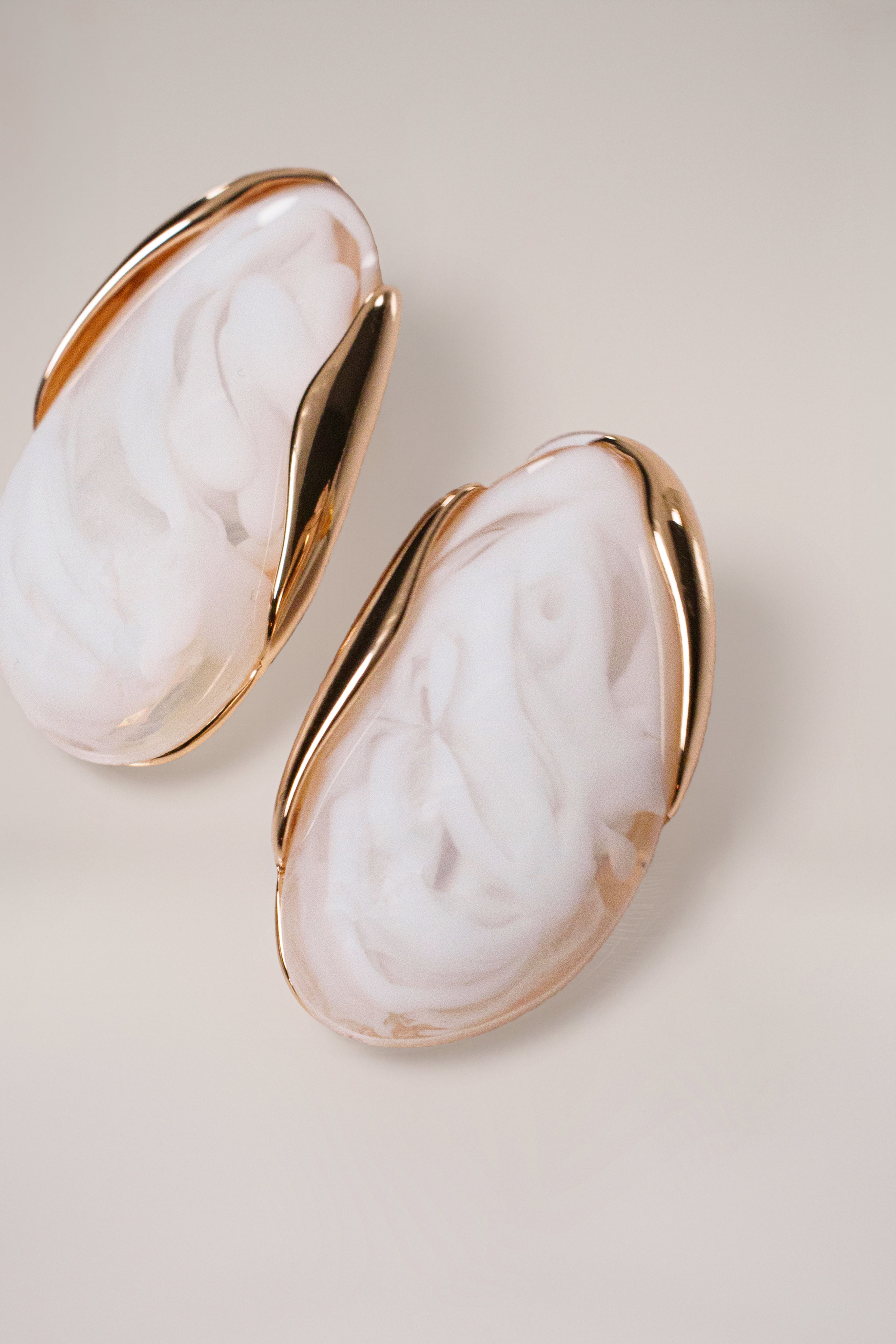 Gold Ethereal Marble Studs