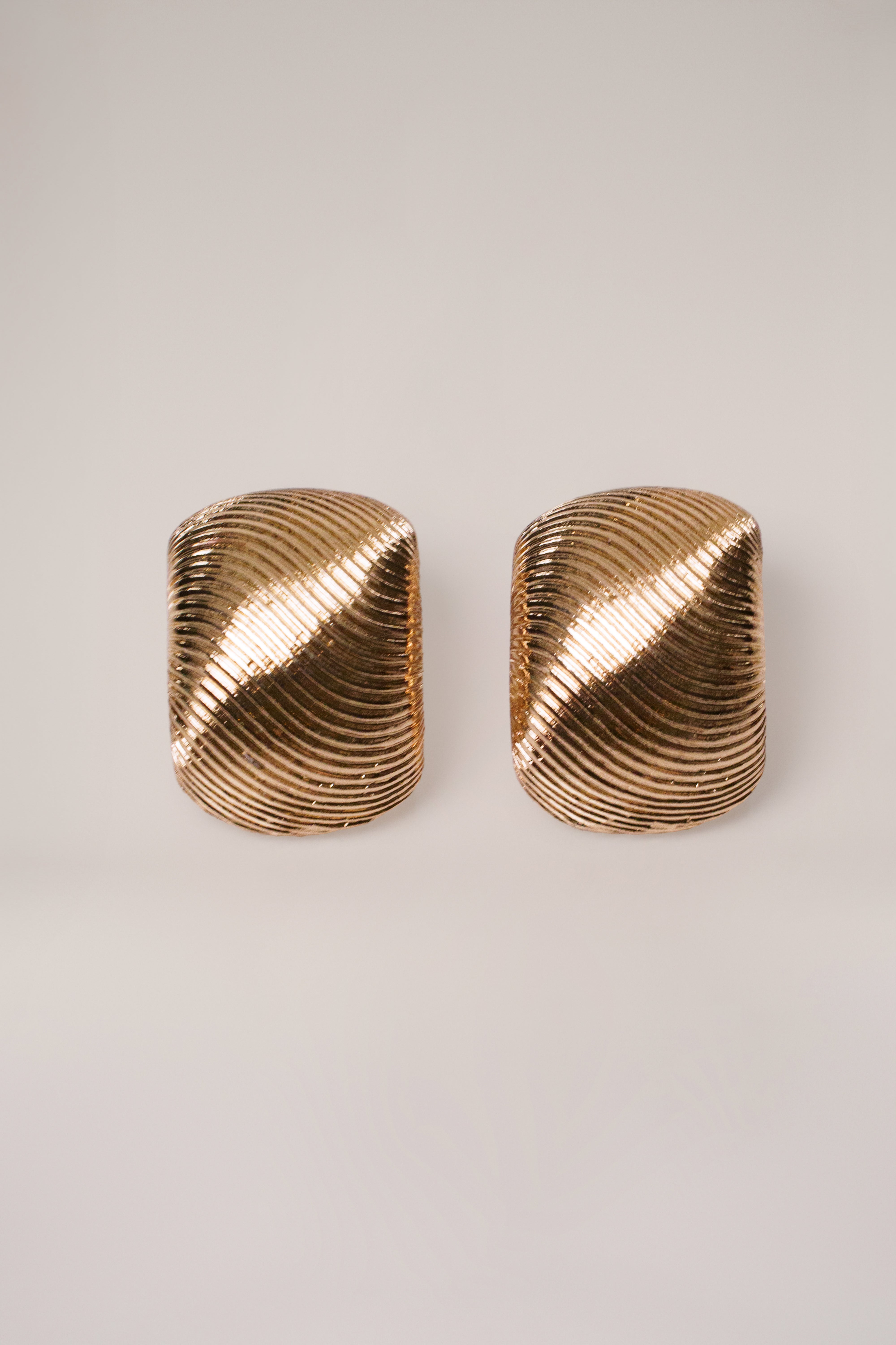 Gold Ash Texture Earrings