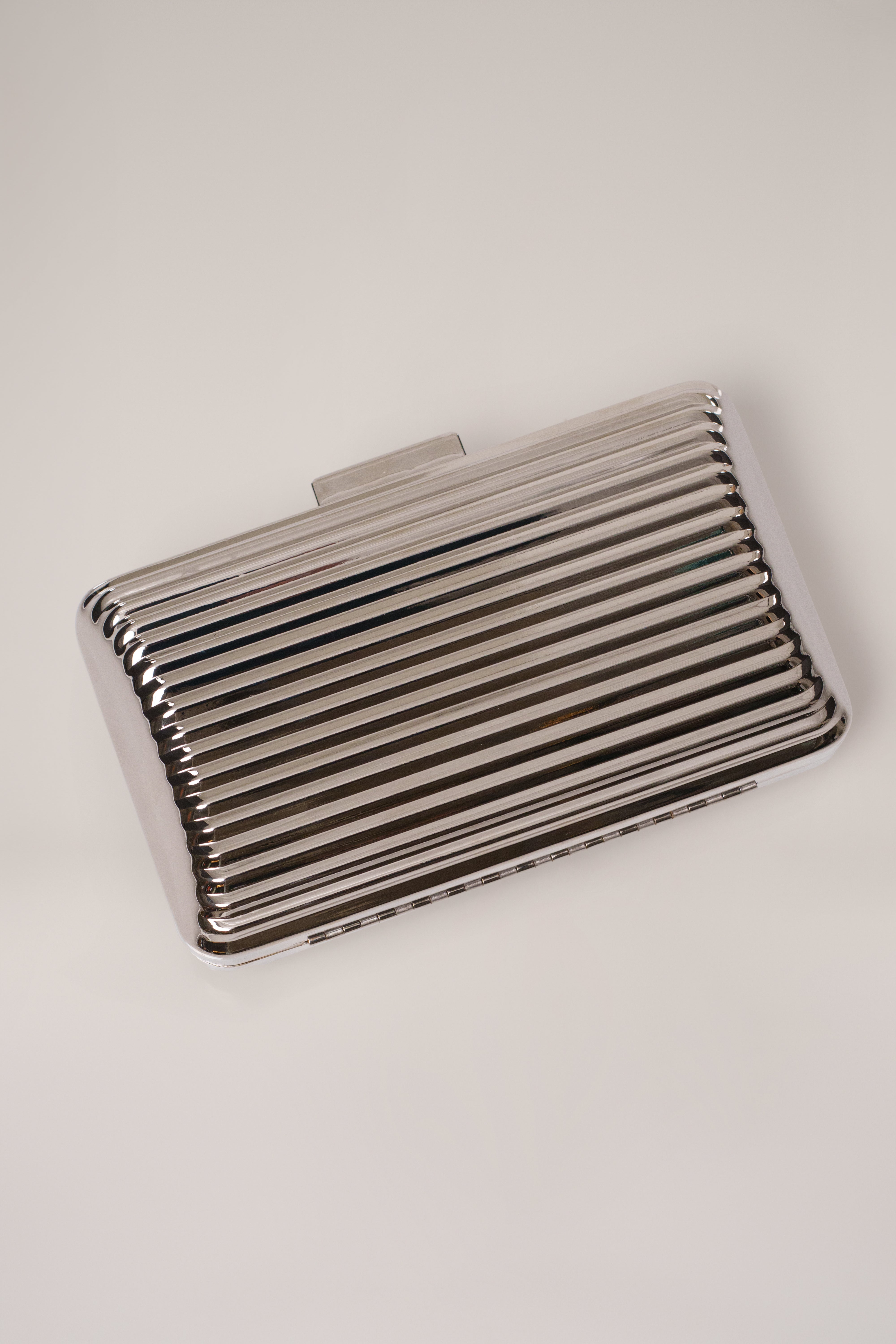 Silver Quinn Metallic Clutch