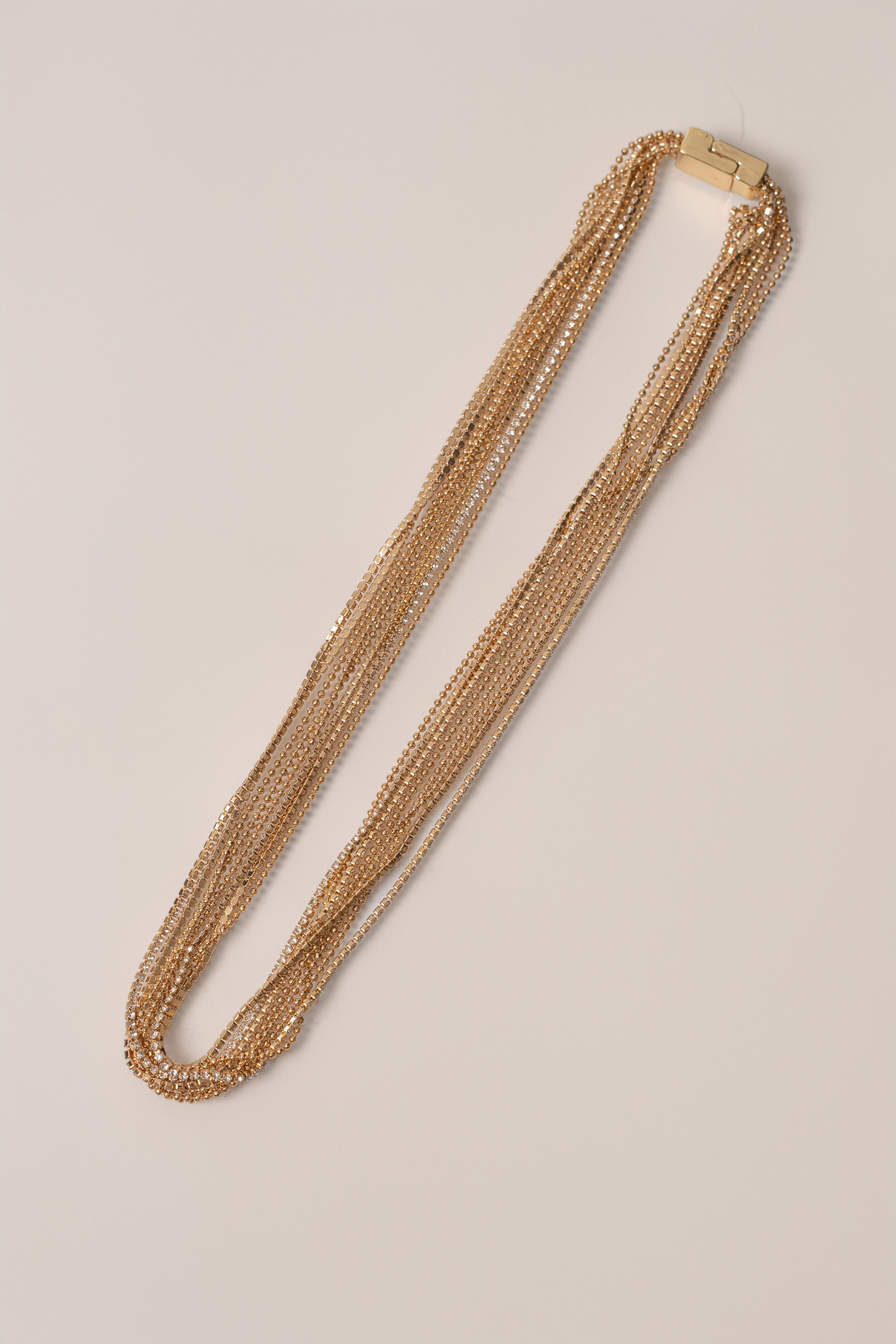Gold Lustre Strands Necklace