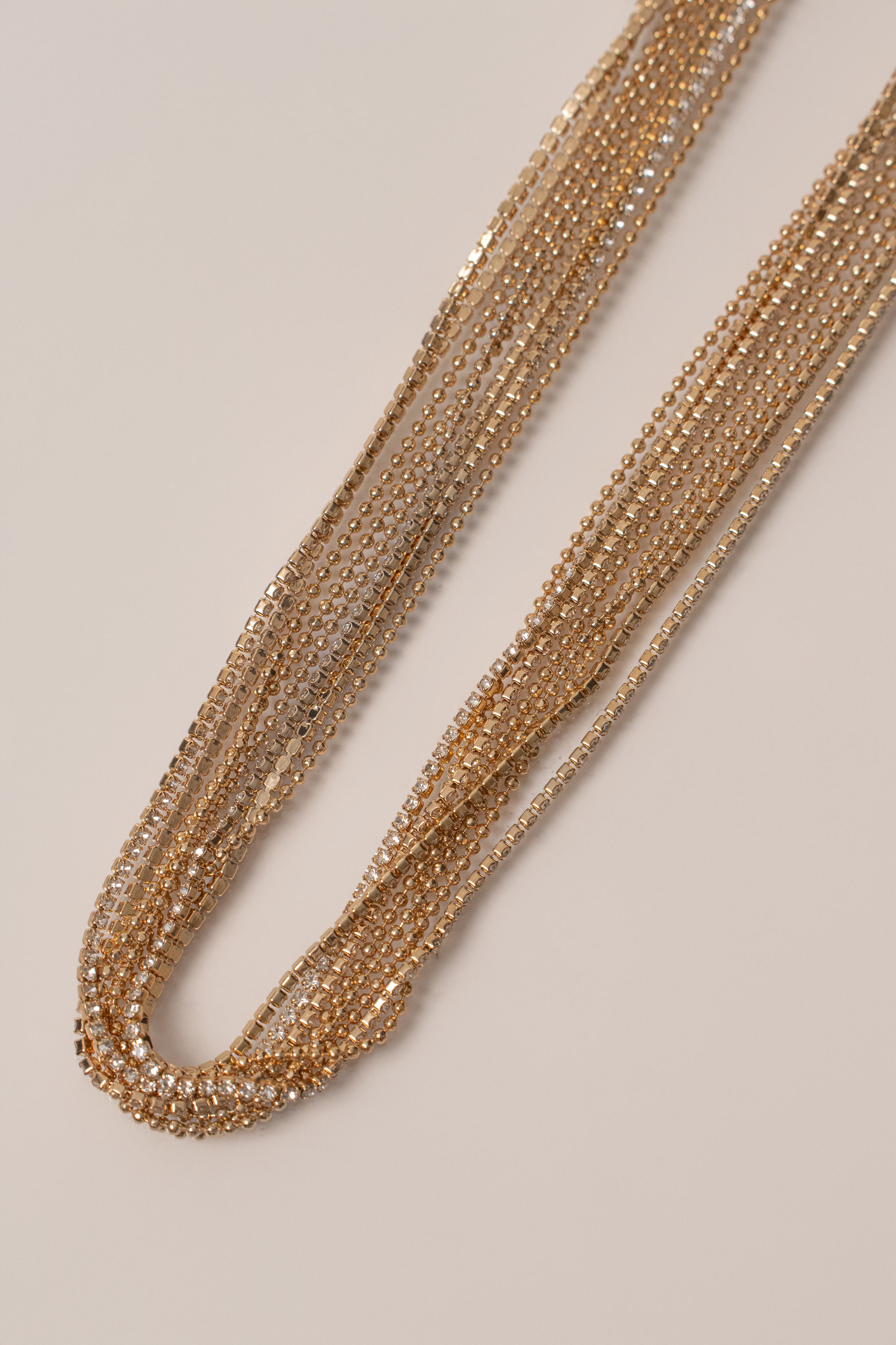 Gold Lustre Strands Necklace