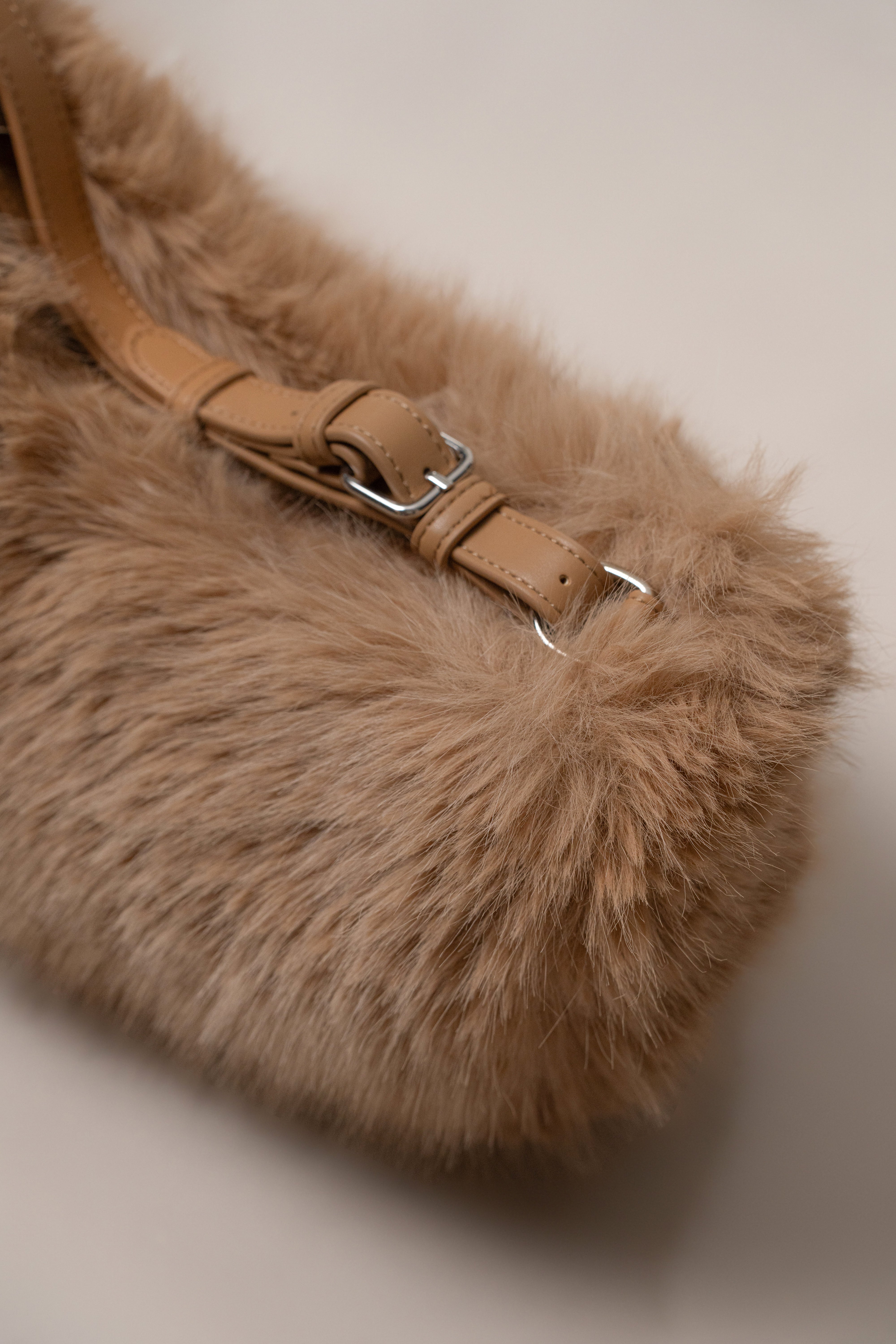 Beige Soft Season Faux Fur Bag