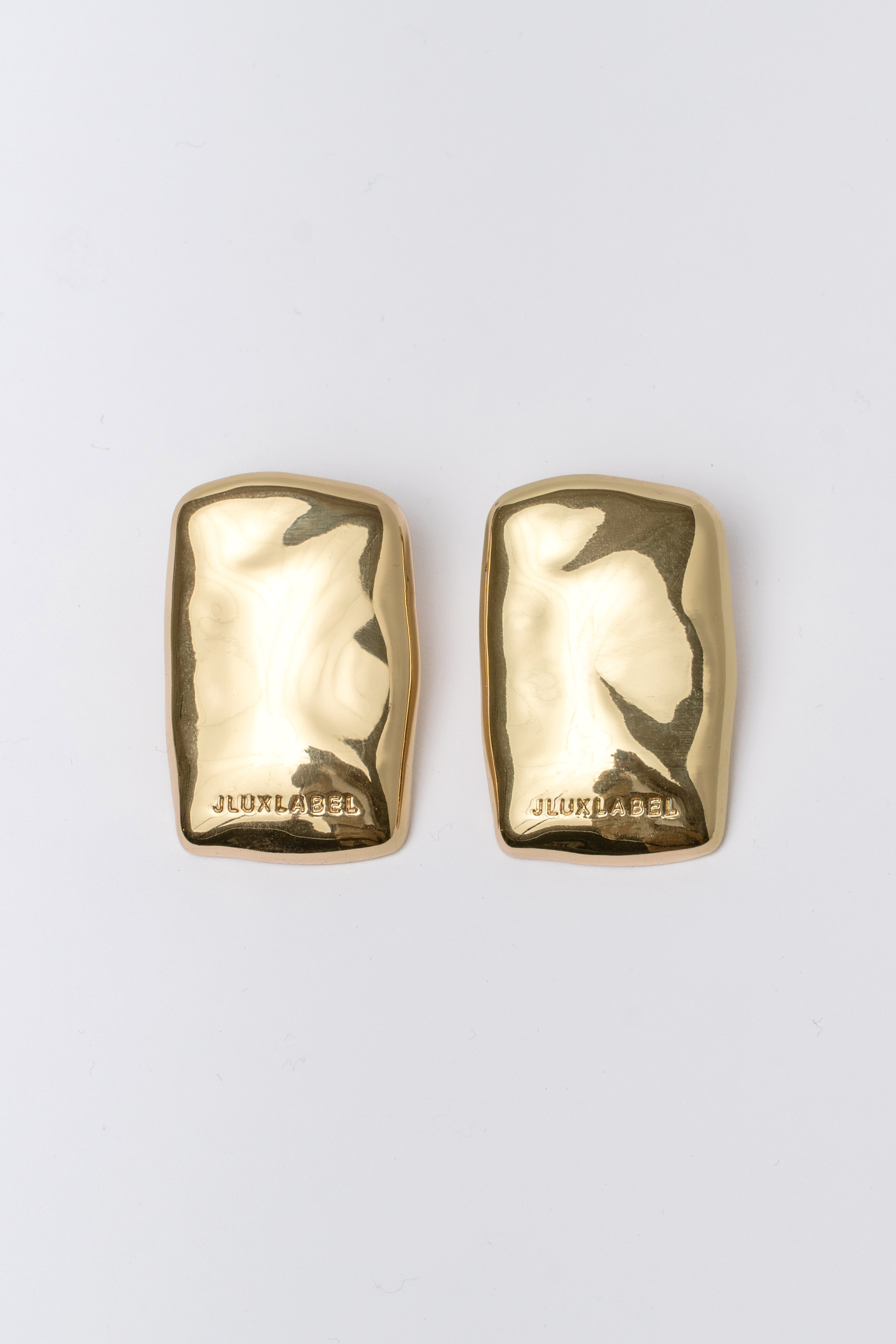 Gold JLUXLABEL Logo Earrings - JLUXLABEL