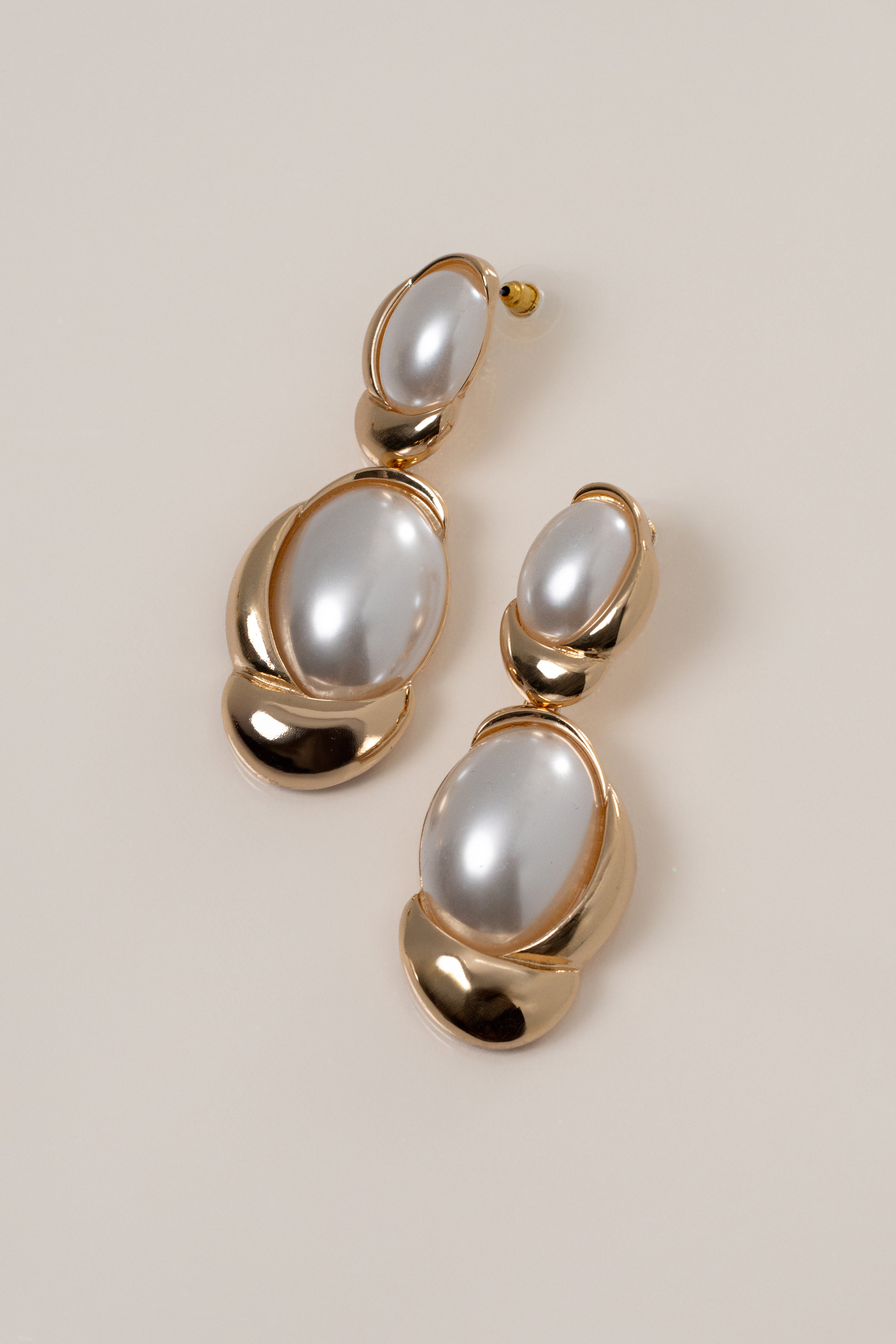 Gold Delphine Pearl Earrings - JLUXLABEL