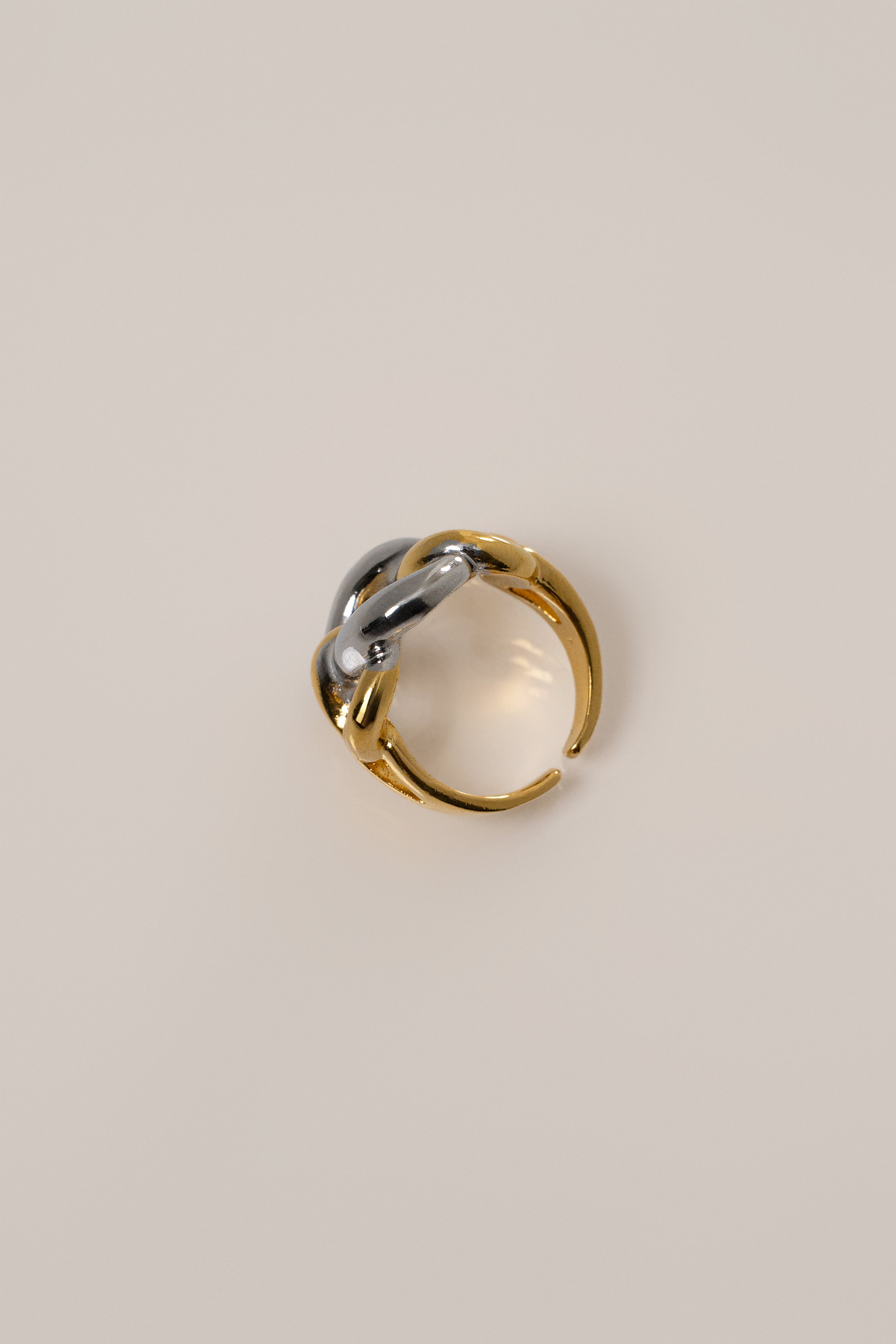 Silver/Gold Jae Open Band Ring - JLUXLABEL