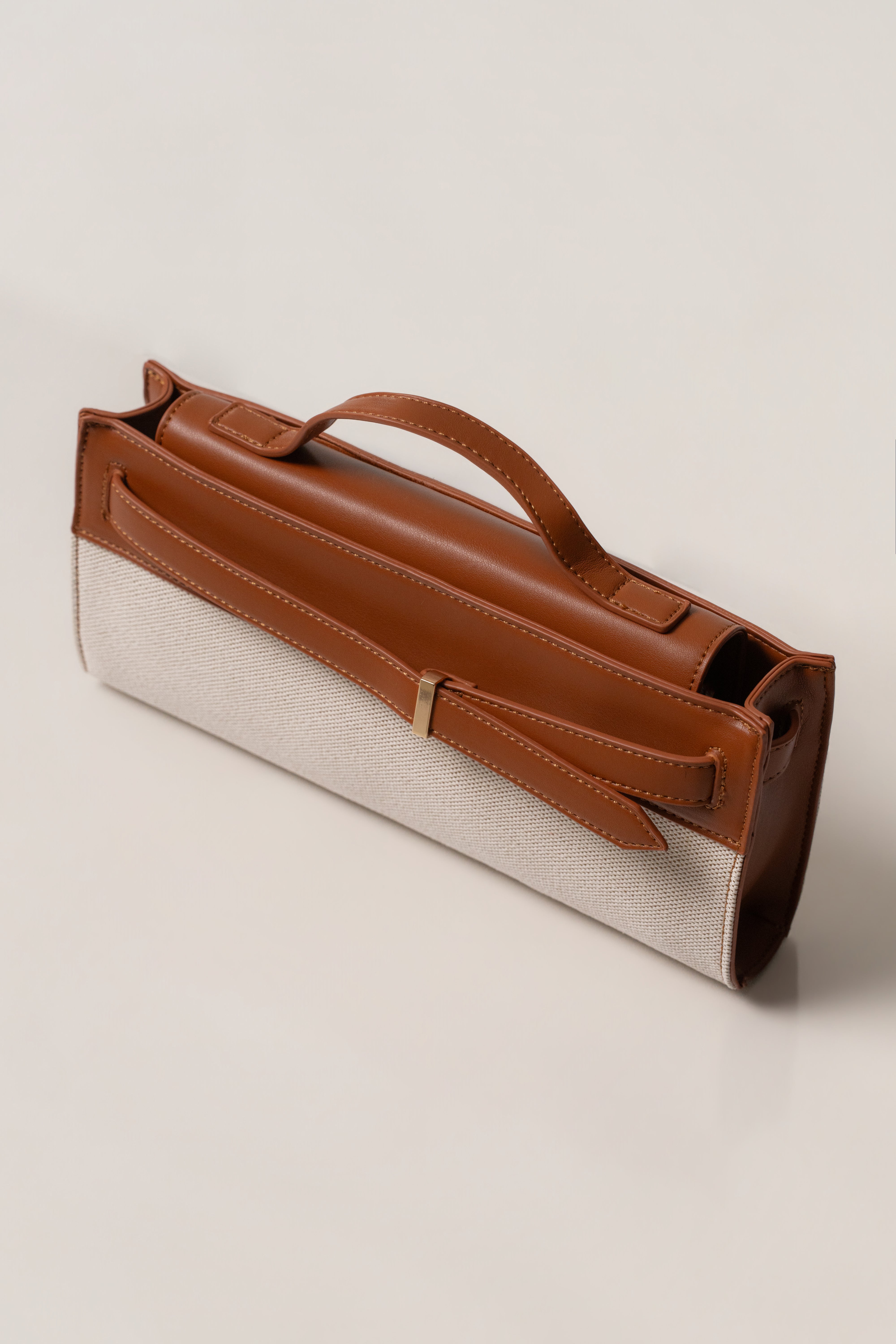 Ivory Windsor canvas handbag from JLUXLABEL, stylish accessories with structured design and top handle for everyday use.