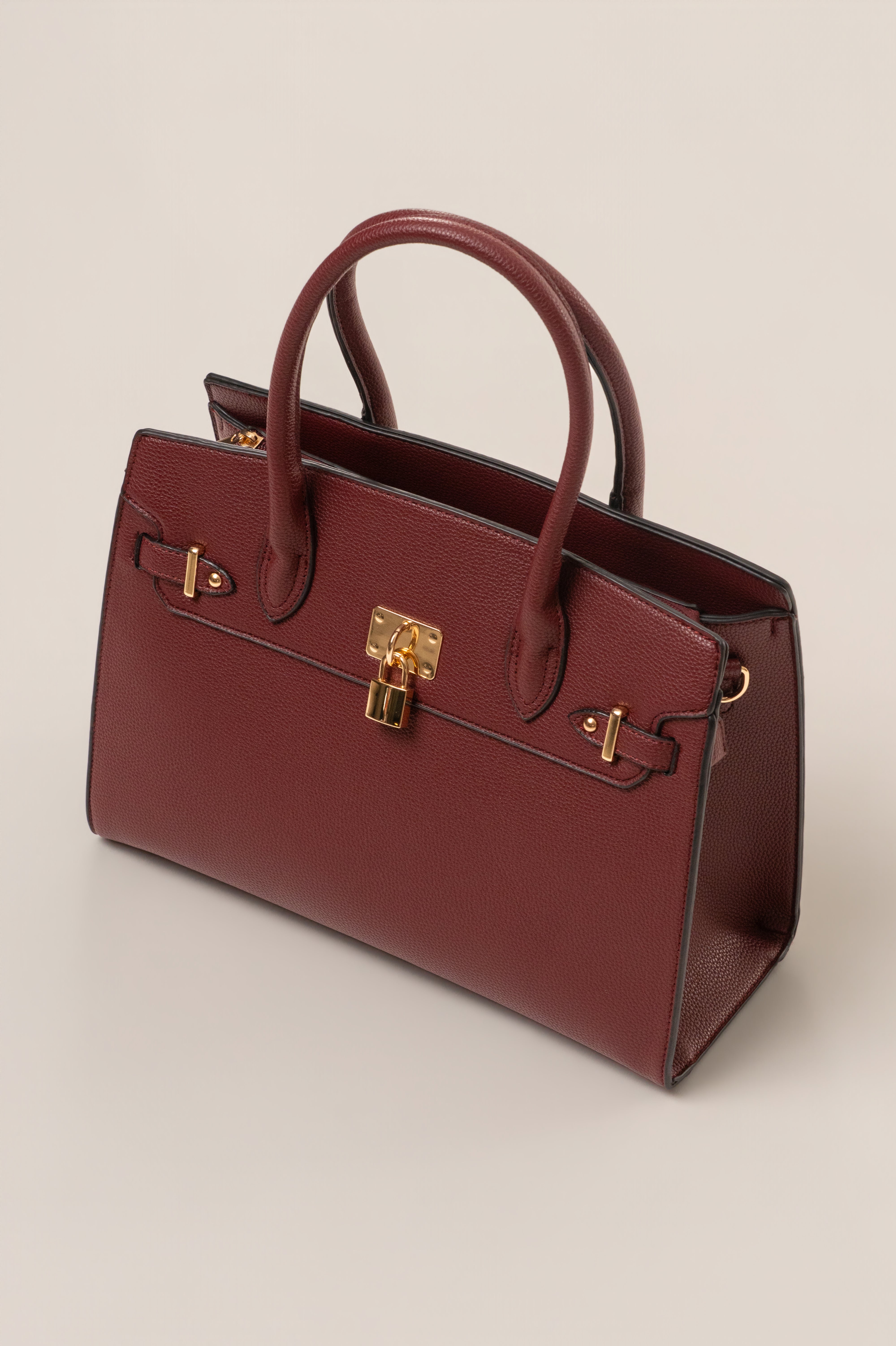 Burgundy Alva handbag by JLUXLABEL featuring a sleek design and gold-tone accents, perfect for stylish accessories.