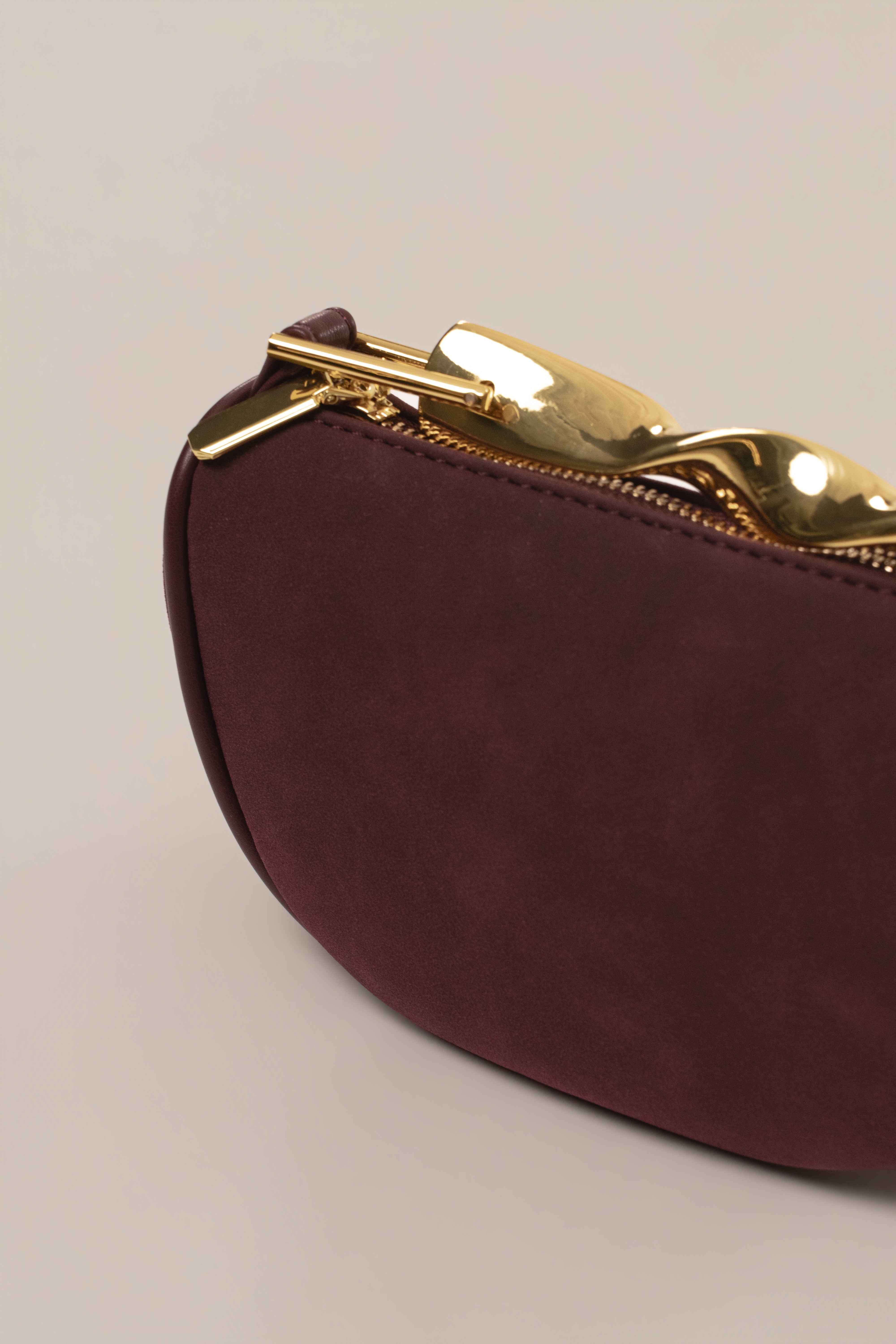 Burgundy Miami Crescent Handbag - JLUXLABEL