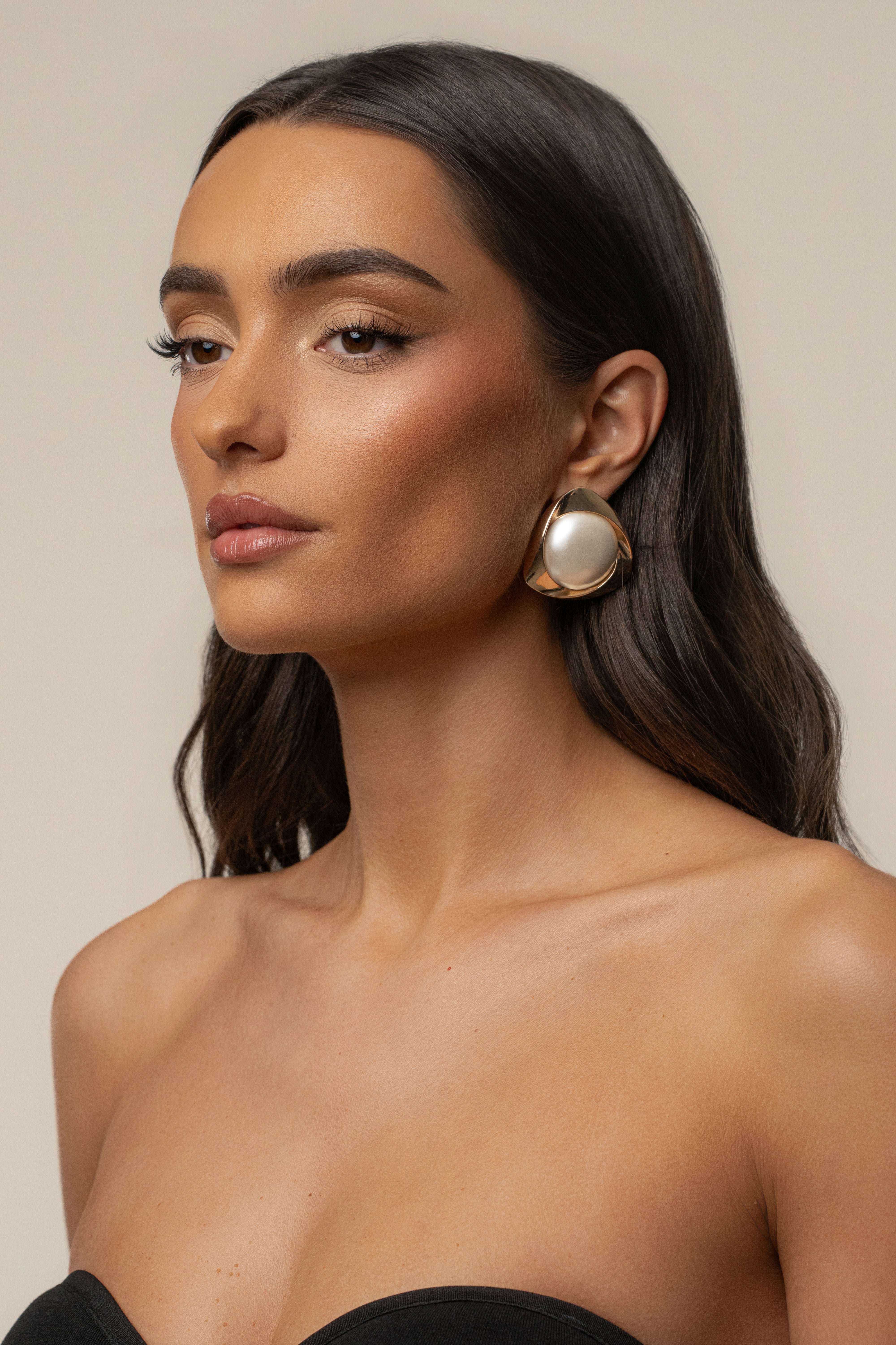 Gold Mendoza earrings by JLUXLABEL featuring elegant jewelry design with a polished finish and intricate detailing.