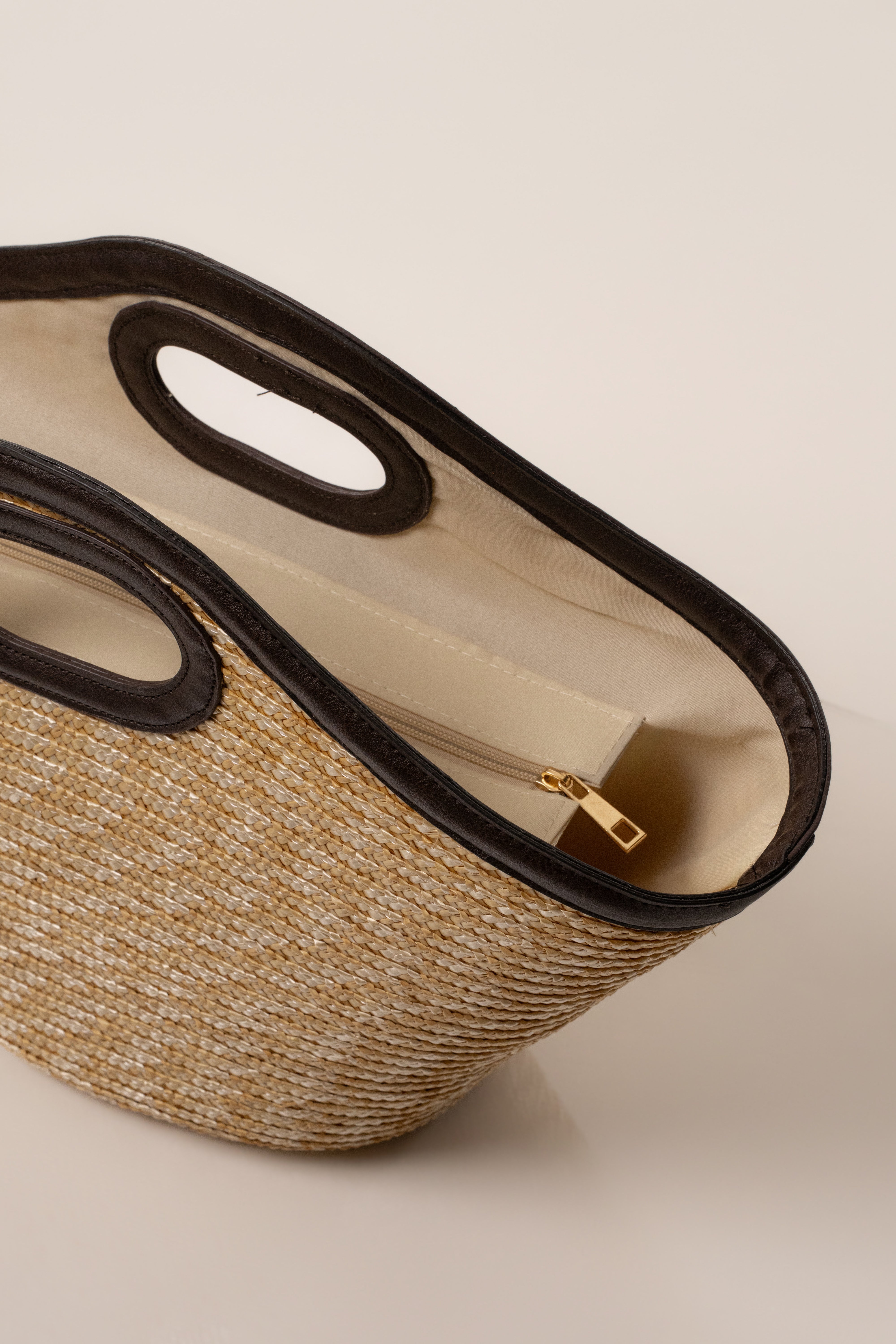 Natural Santorini straw tote bag by JLUXLABEL with woven straw design, perfect for summer accessories and casual outings.