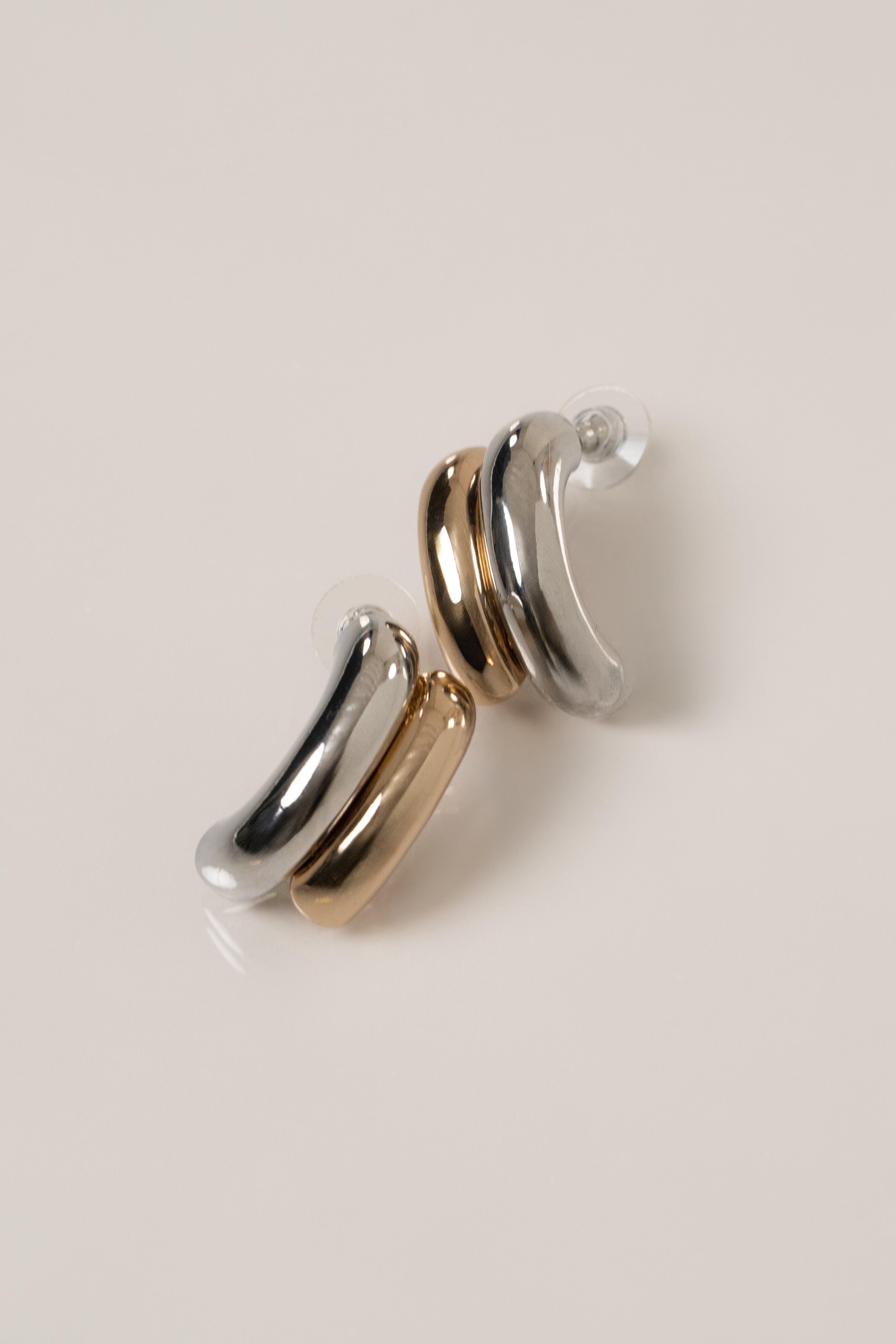 Gold/Silver Maris Mixed Earrings - JLUXLABEL