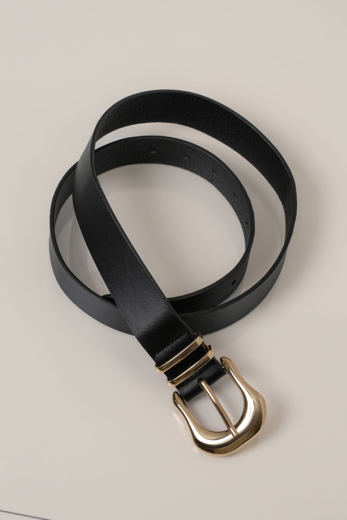 Black Dahlia Buckle Belt from JLUXLABEL, stylish accessory with a sleek buckle design and black leather finish.