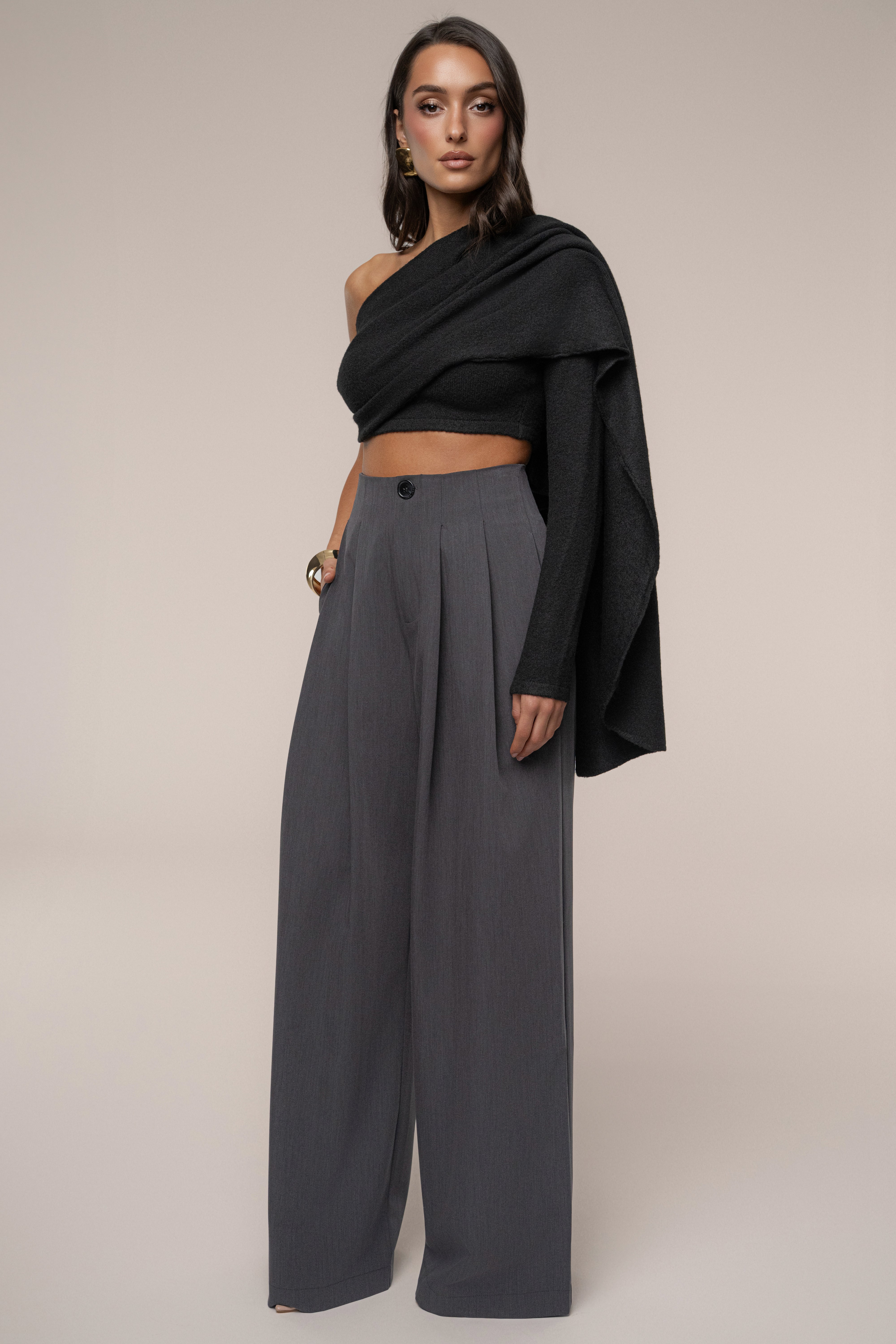 Black Capsule One Shoulder Top