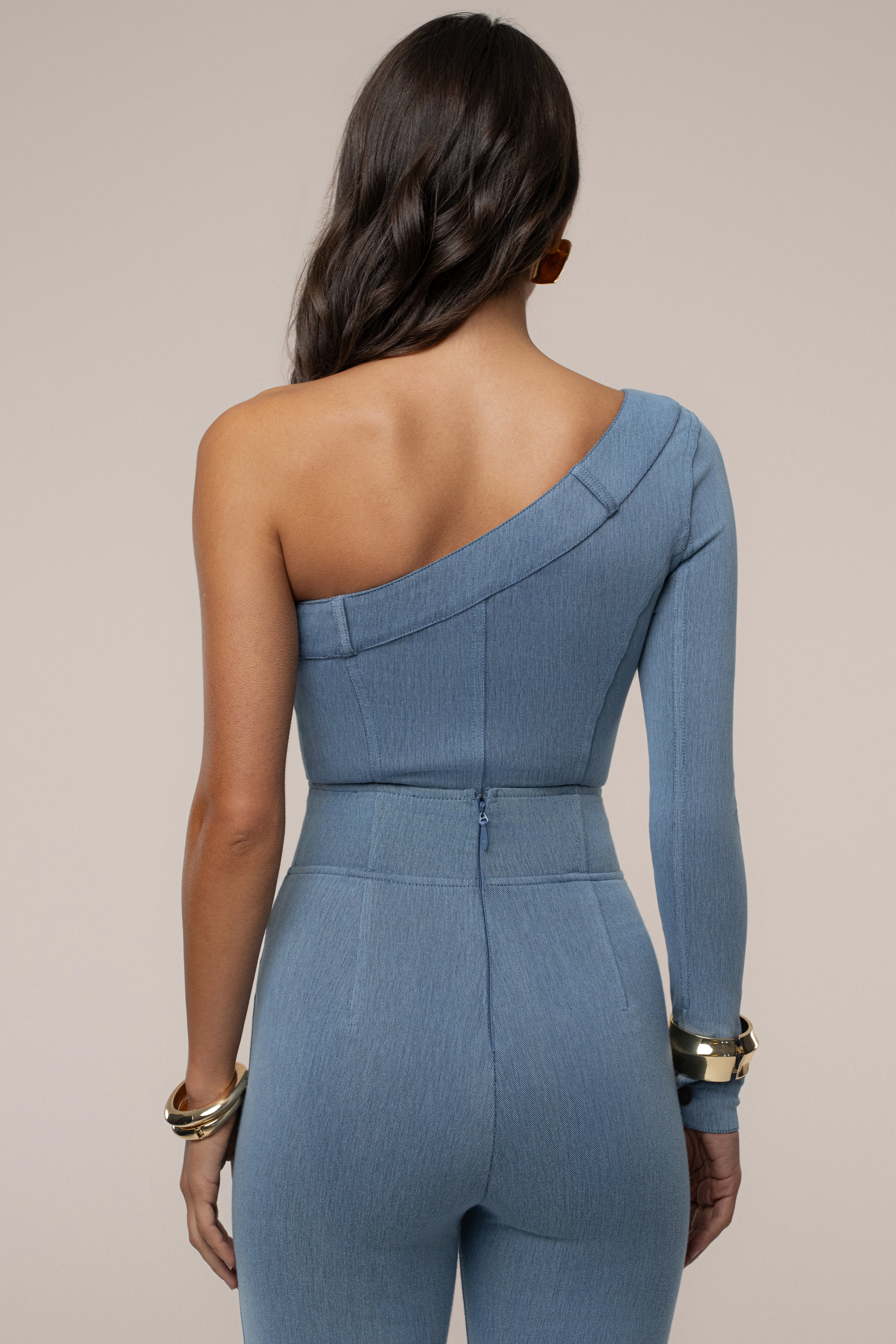 Medium Wash Button Me Up Bodysuit