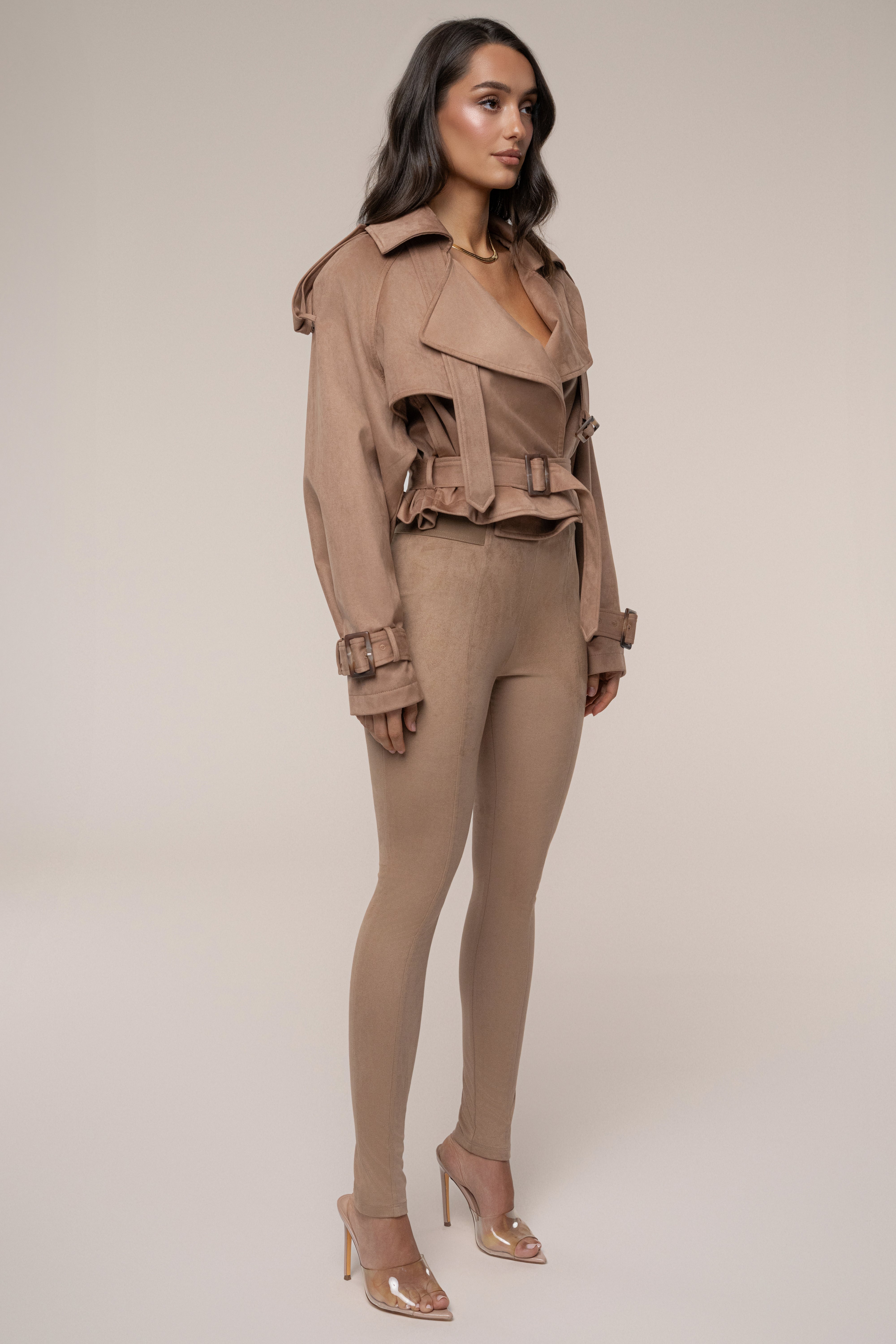 Tan Latte Cropped Jacket