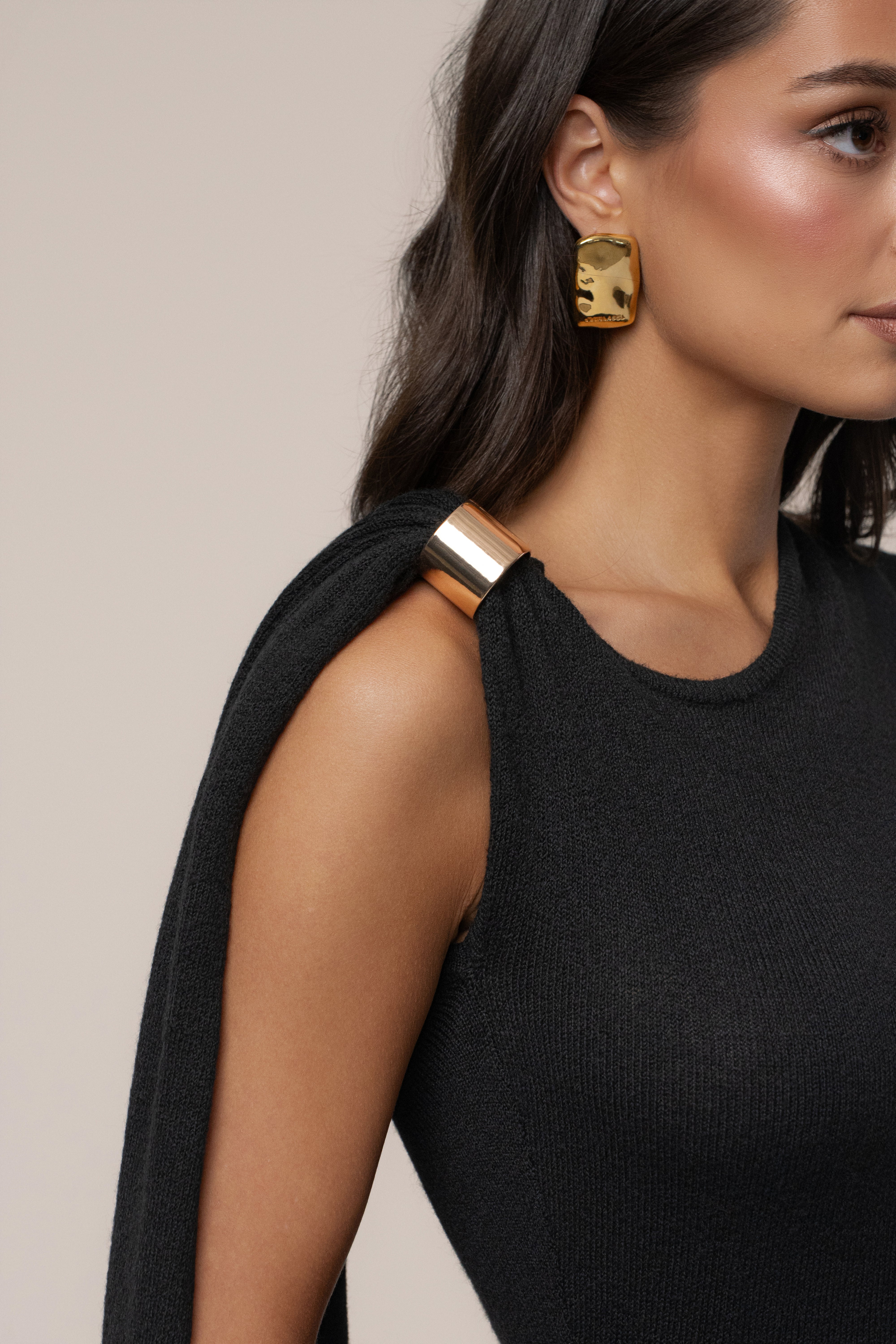 Black Aniza Drape Maxi Dress - JLUXLABEL