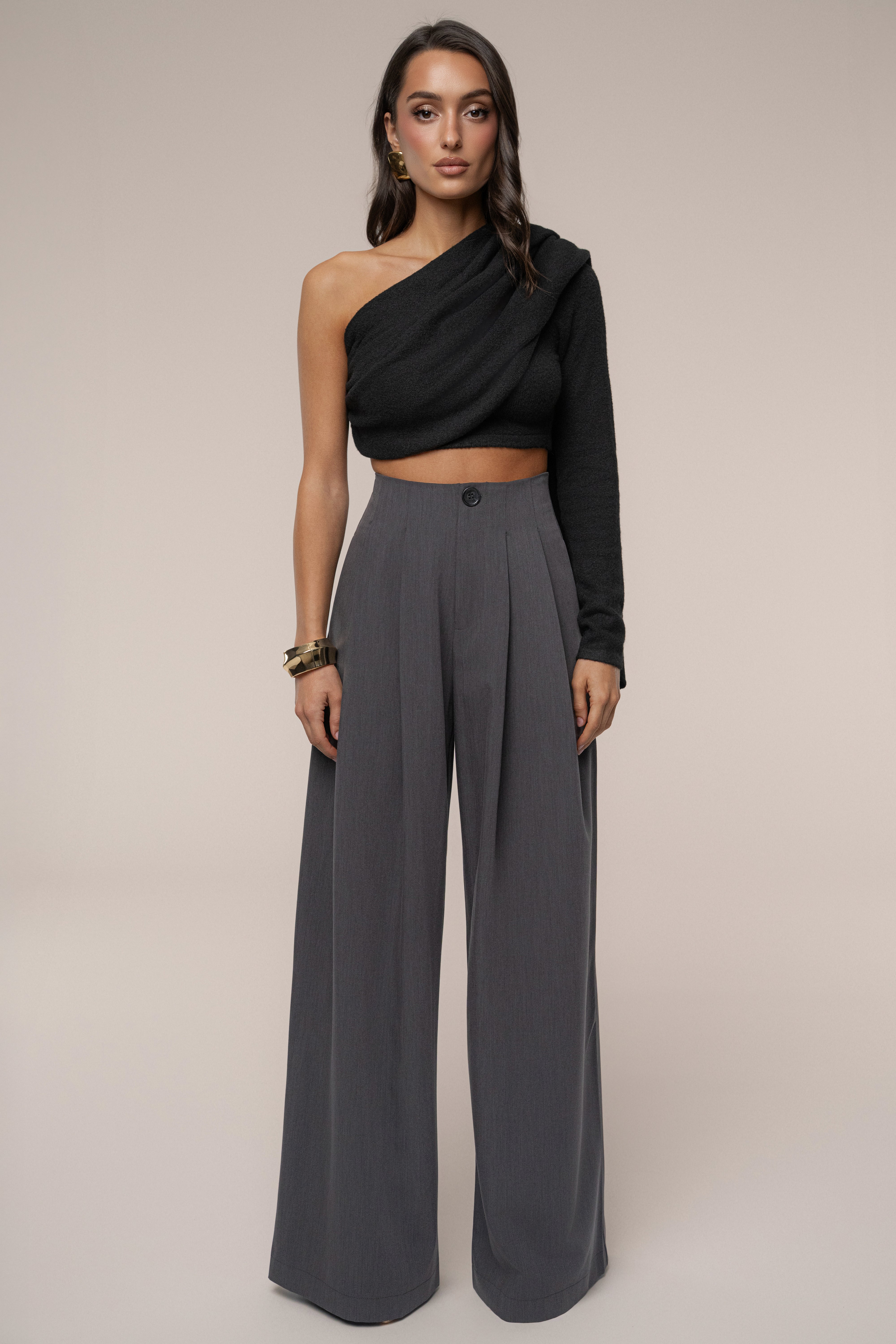 Black Capsule One Shoulder Top