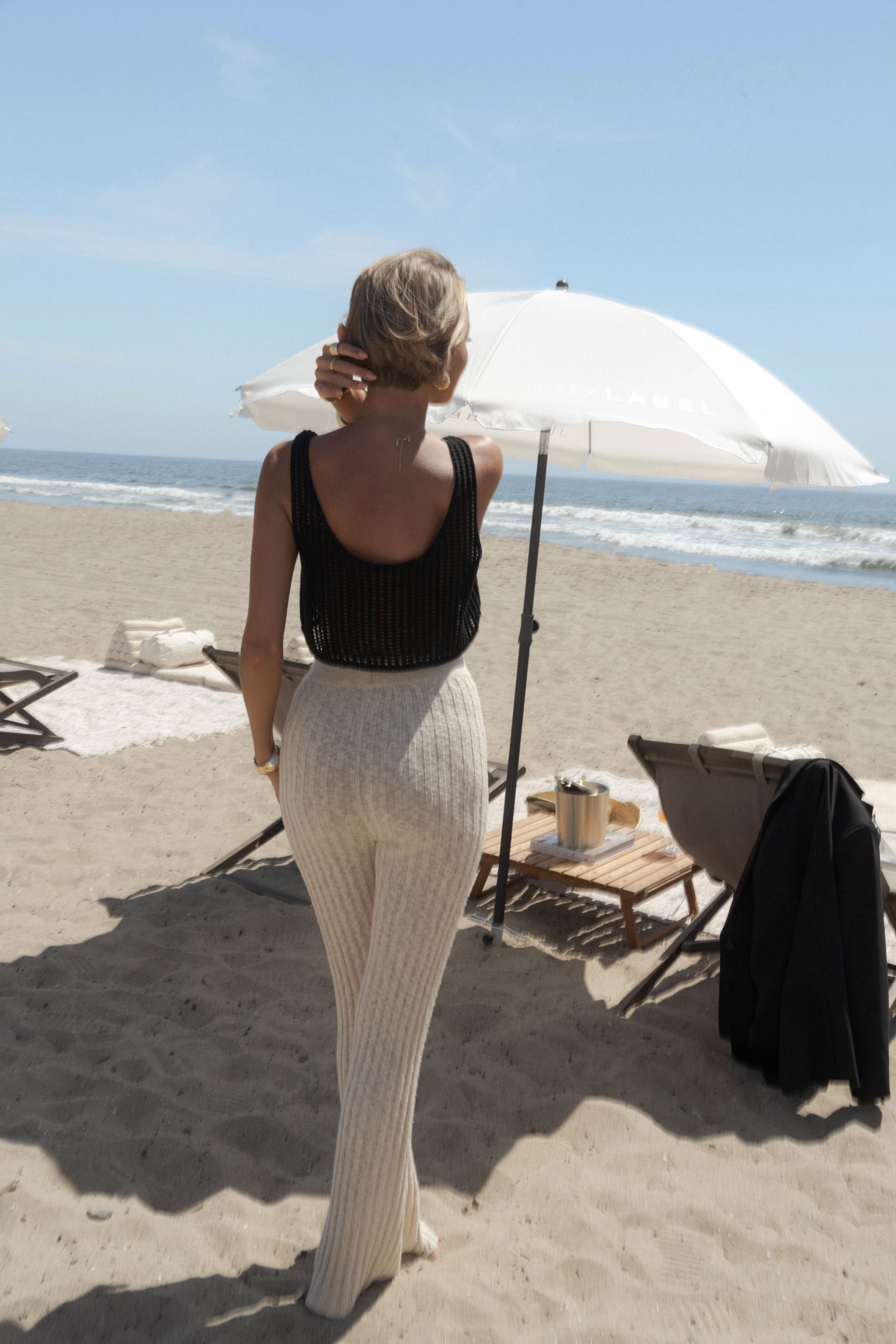 Ivory Lanah Knit Flare Pants - JLUXLABEL