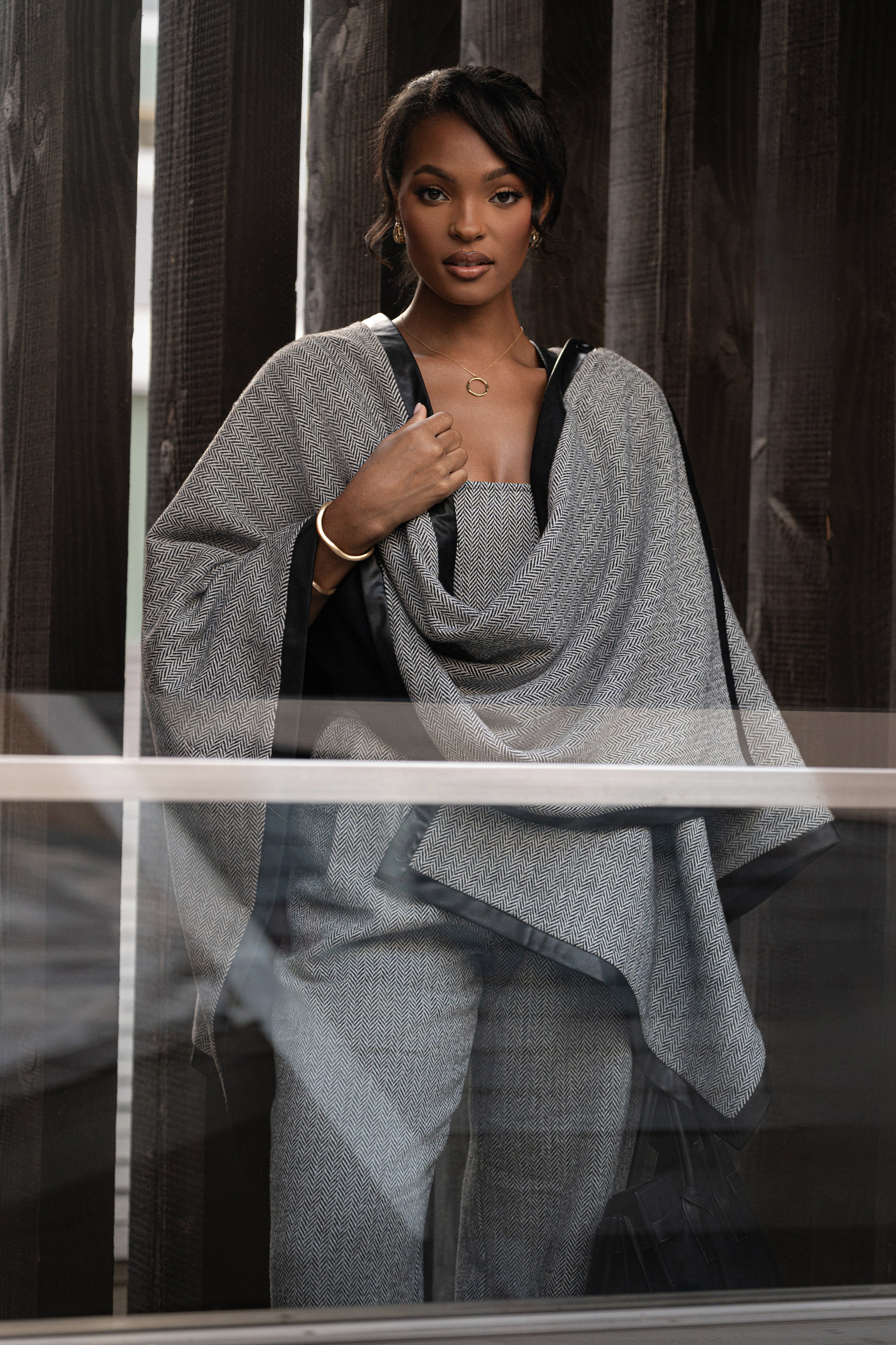 Herringbone Reversible Shawl - JLUXLABEL