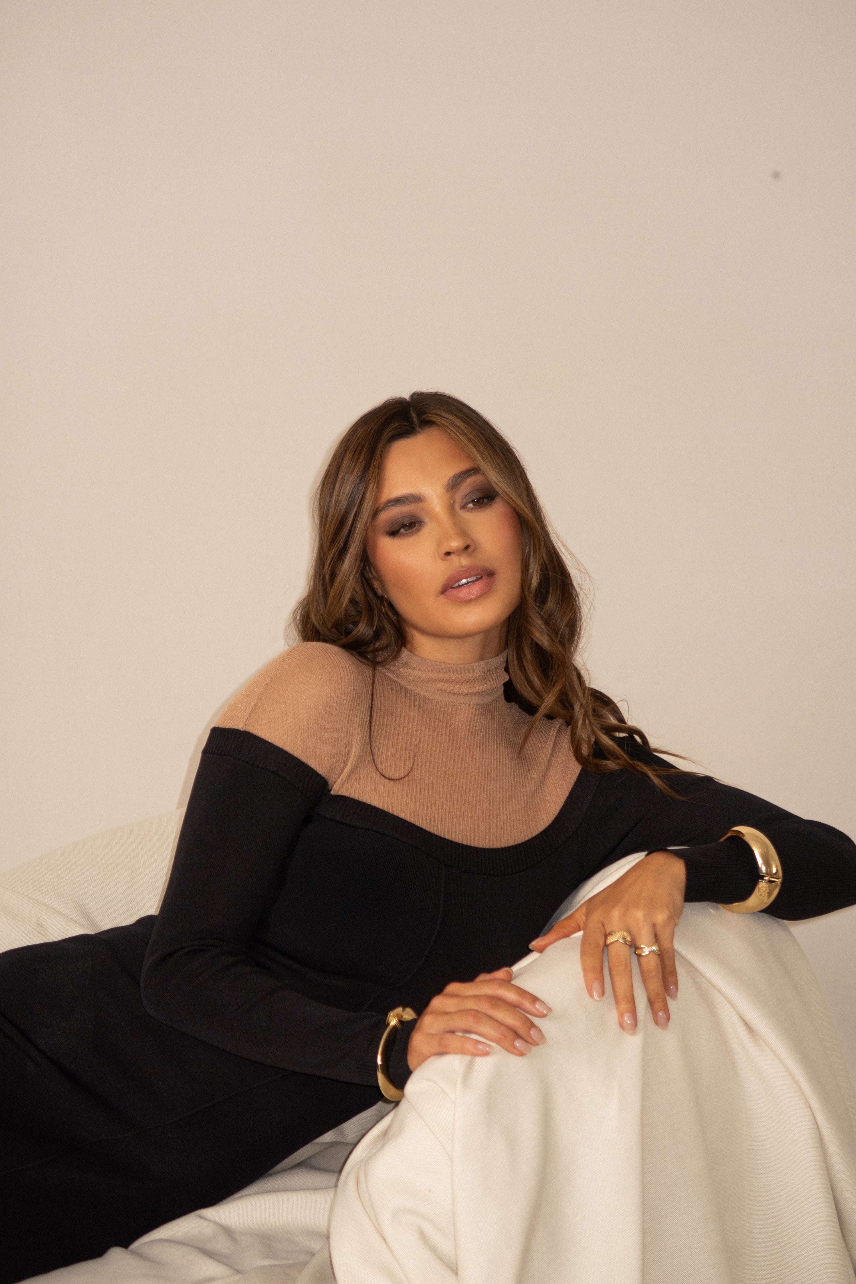 Black/Pecan Kandace Knit Maxi Dress - JLUXLABEL