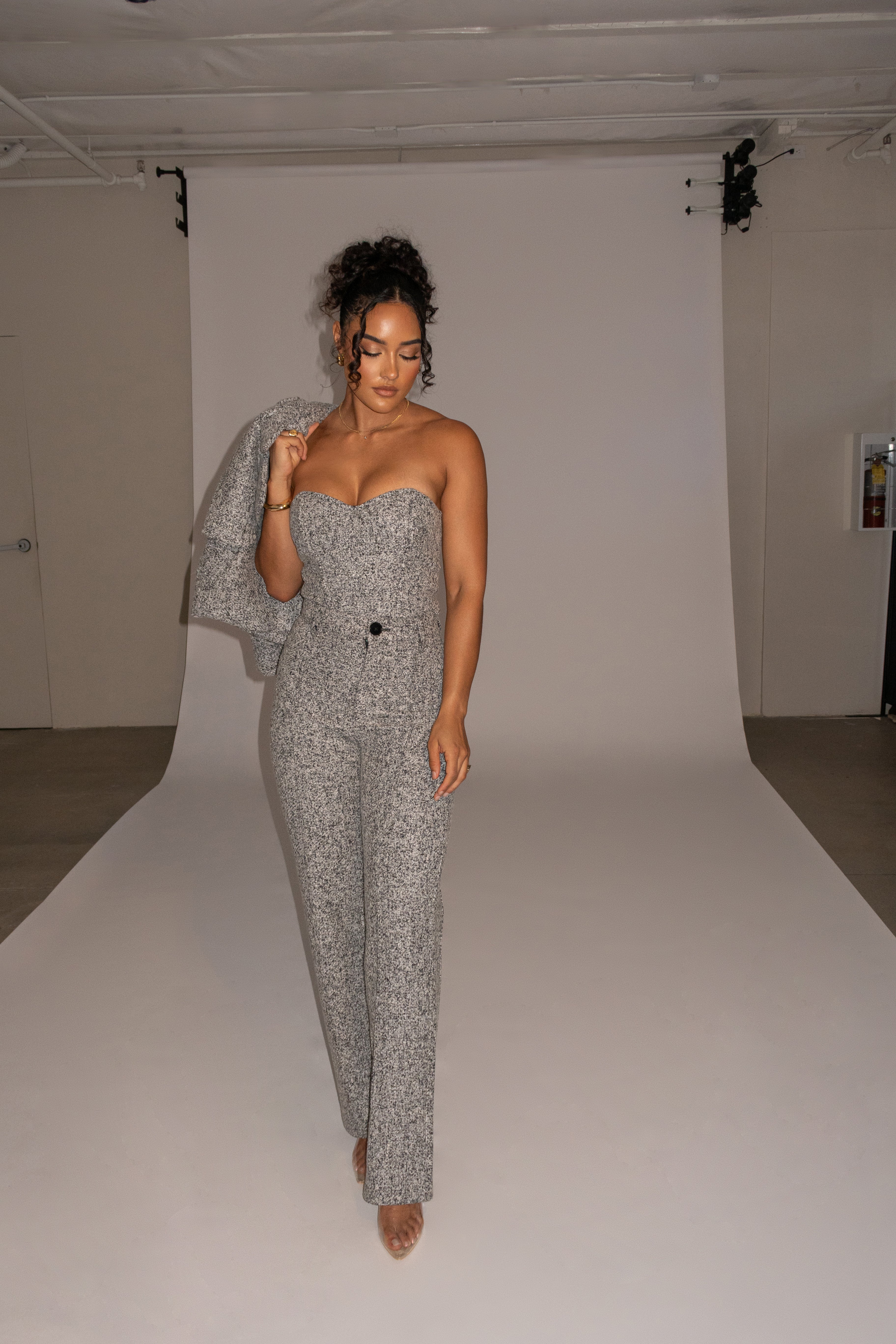 Lt. Grey Stay Sharp Tweed Trouser - JLUXLABEL