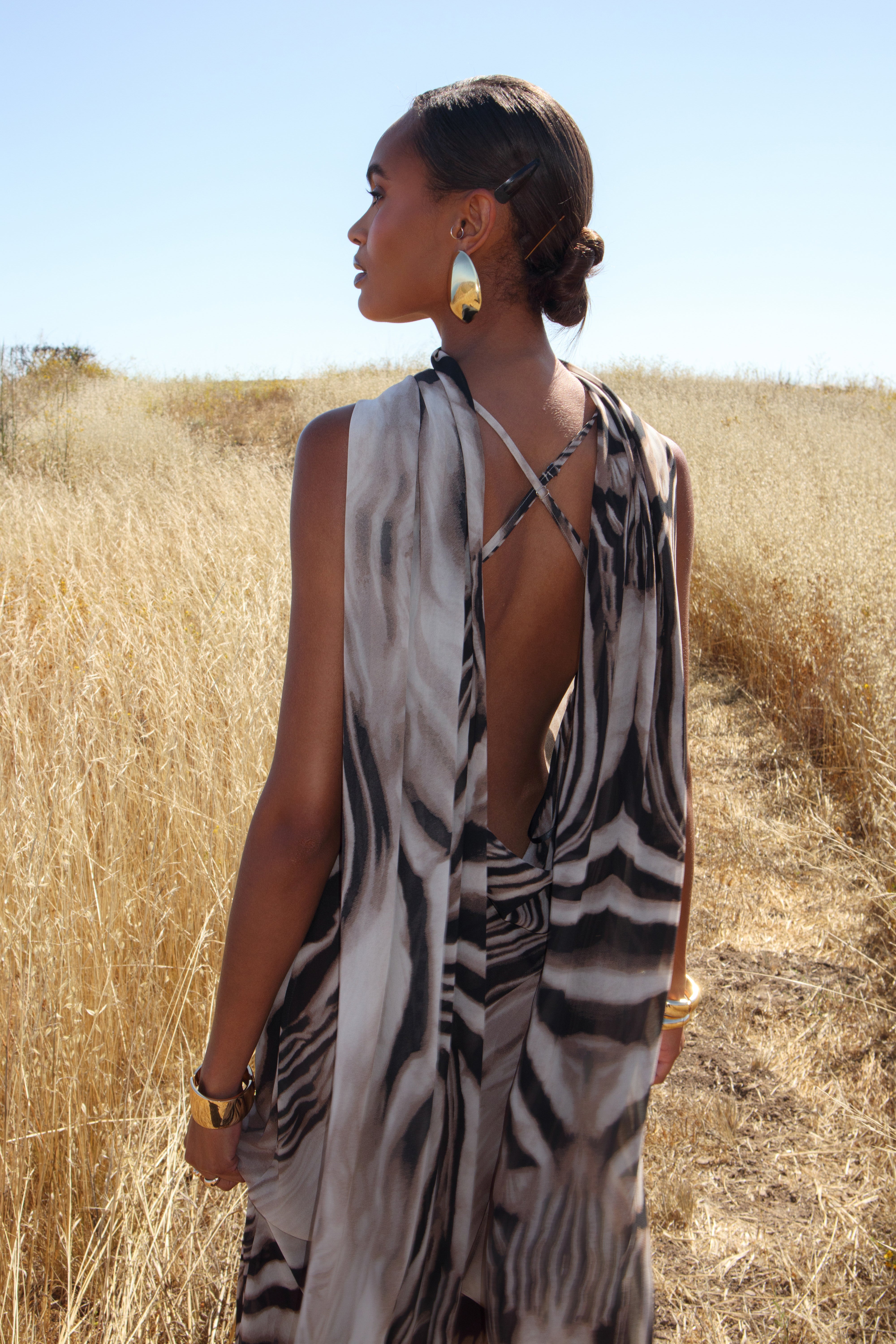 Brown Zebra Print Shadow Safari Scarf - JLUXLABEL