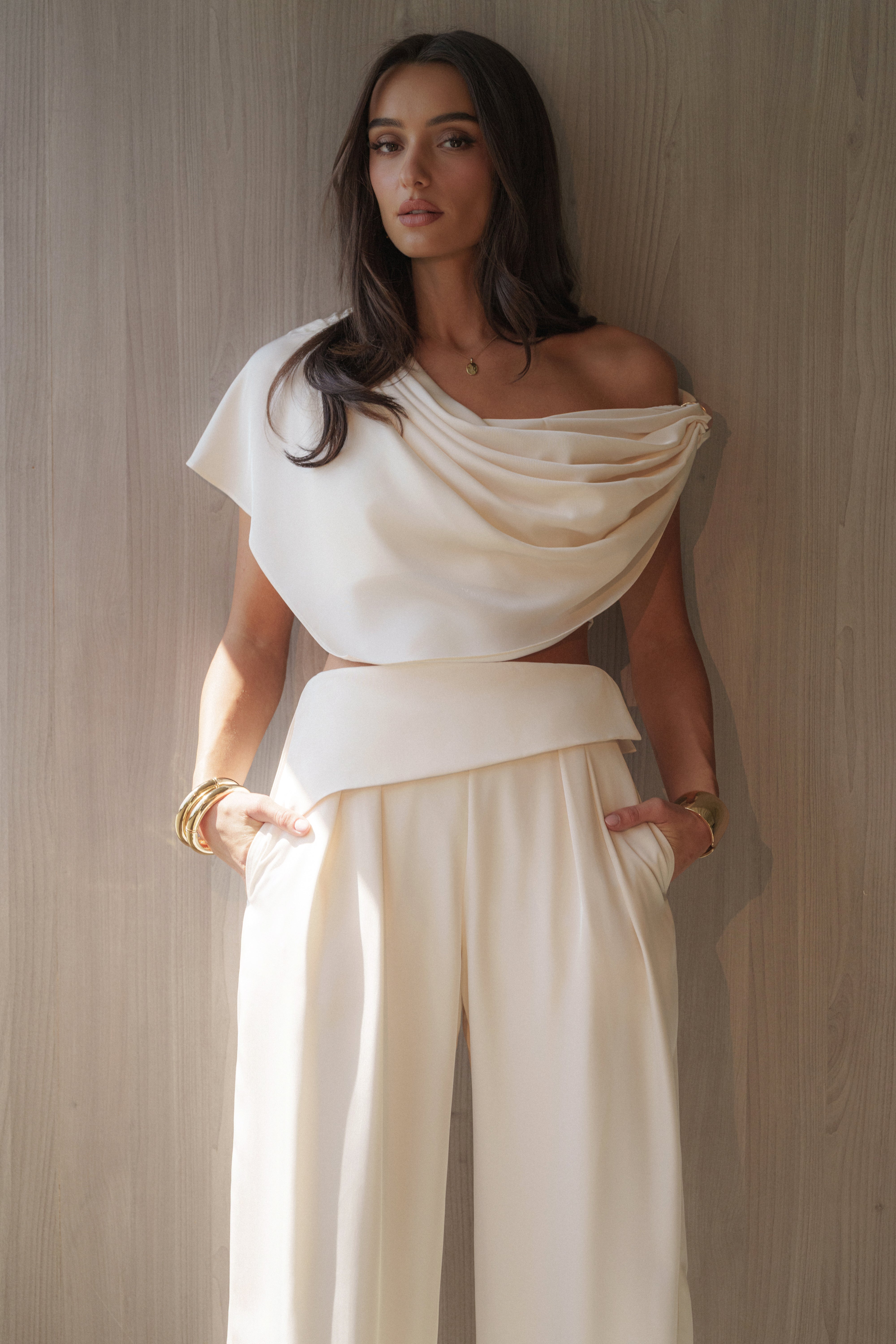 Buttercream Gleam and Glow Satin Top - JLUXLABEL