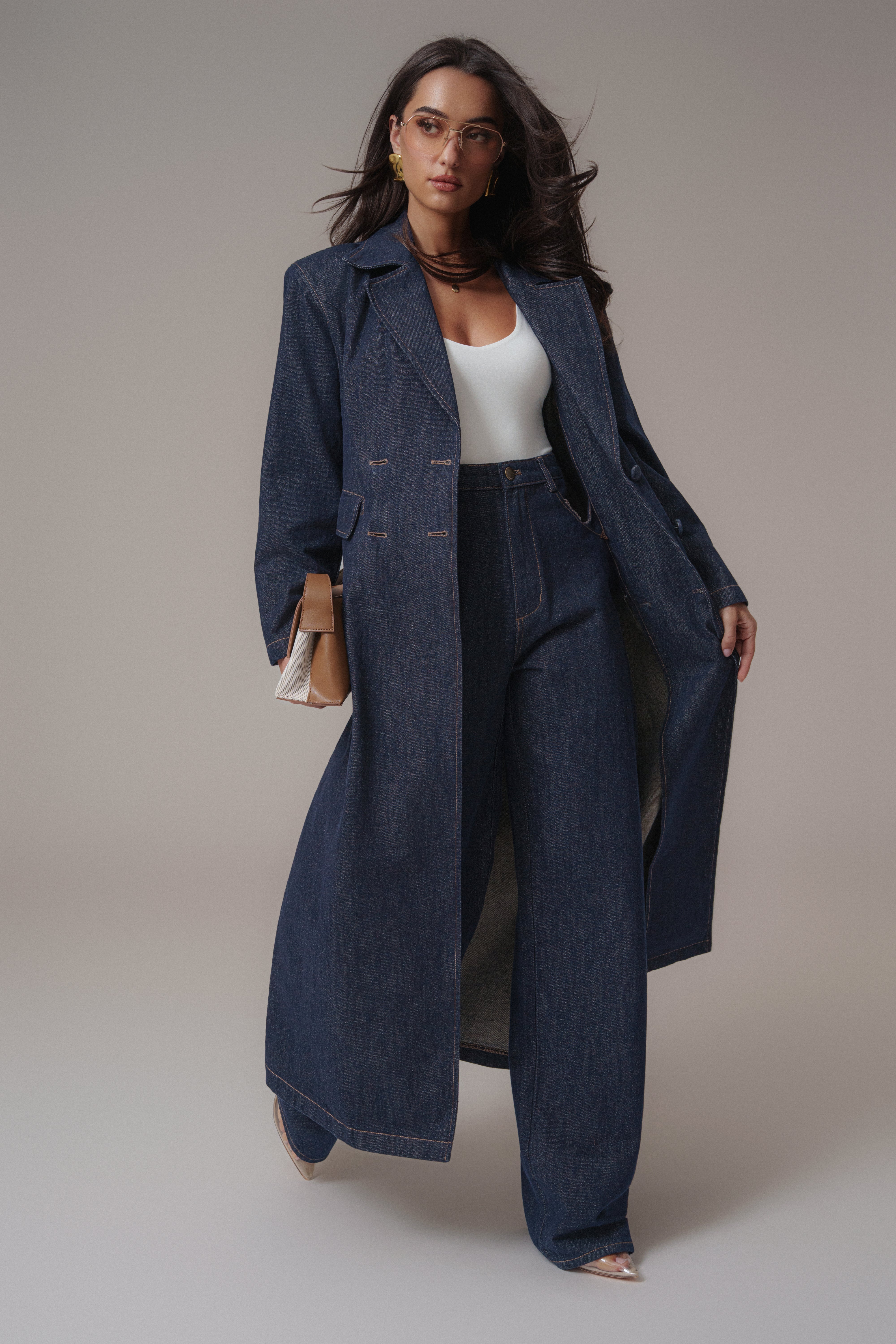 Dark Denim Signature Coat - JLUXLABEL