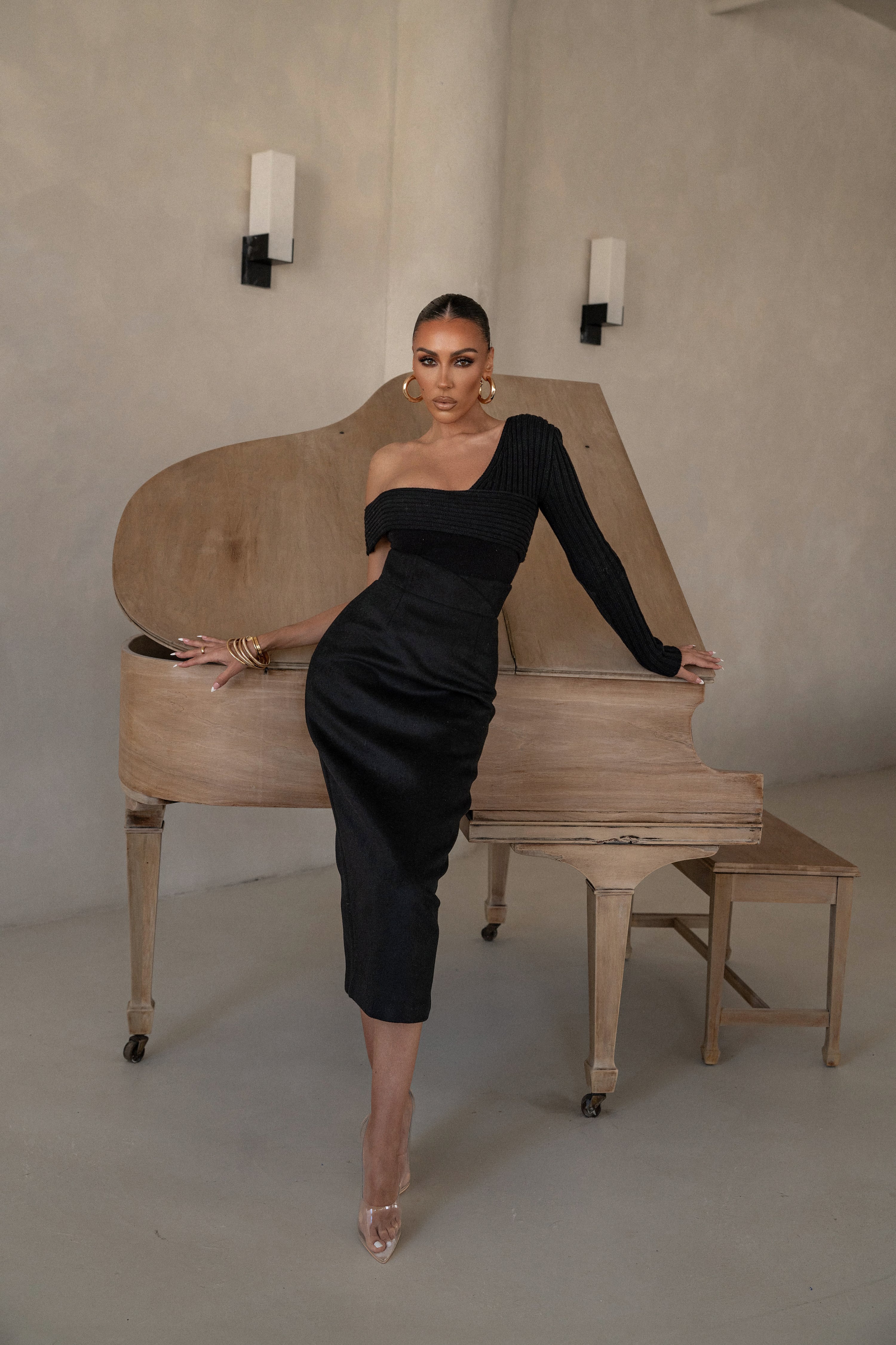 Black Hadi Sweater Knit Top - JLUXLABEL