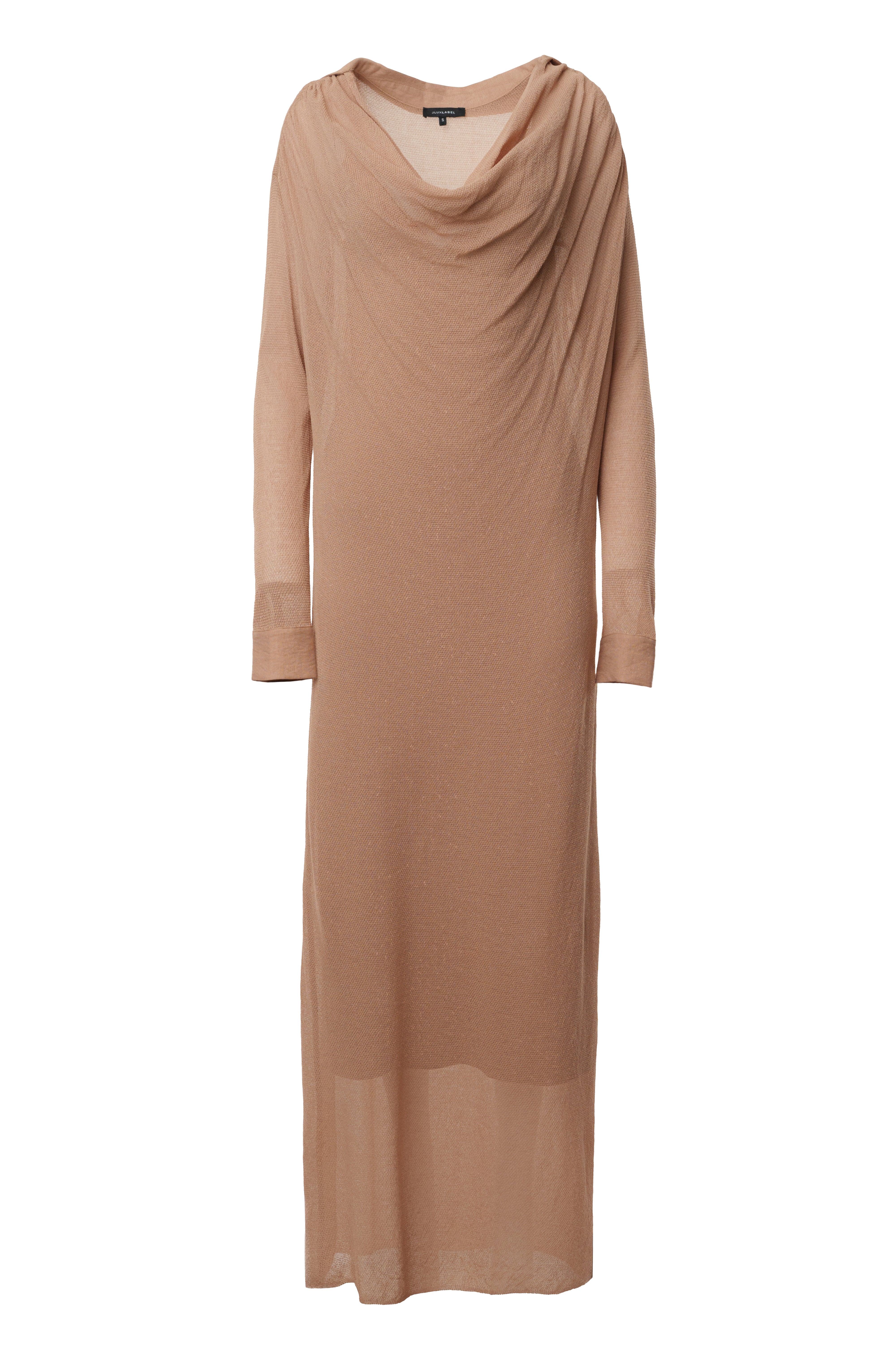 Tan Savanna Cowl Maxi Dress - JLUXLABEL