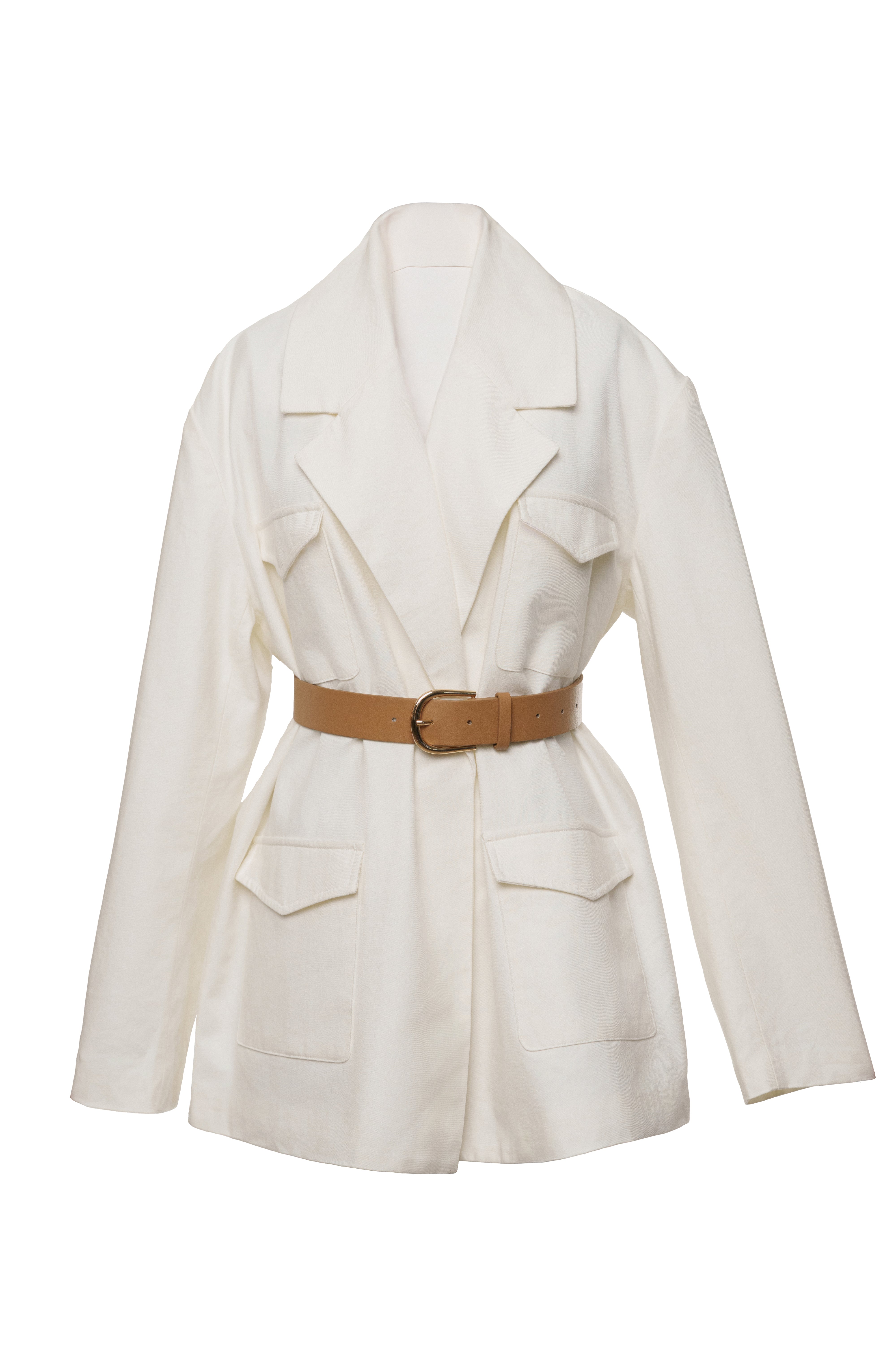 Ivory Precision Woven Blazer - JLUXLABEL