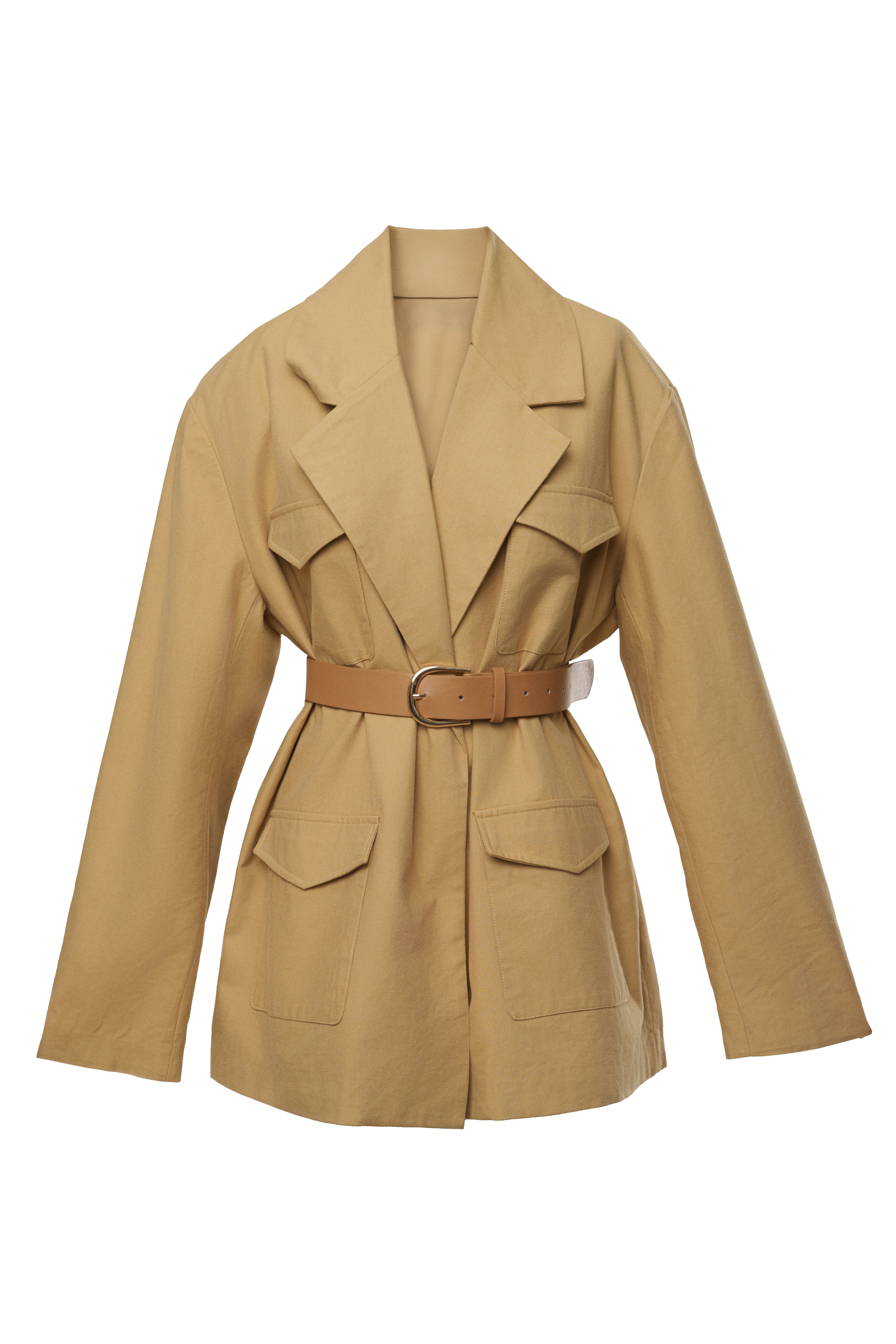 Tan Precision Woven Blazer - JLUXLABEL