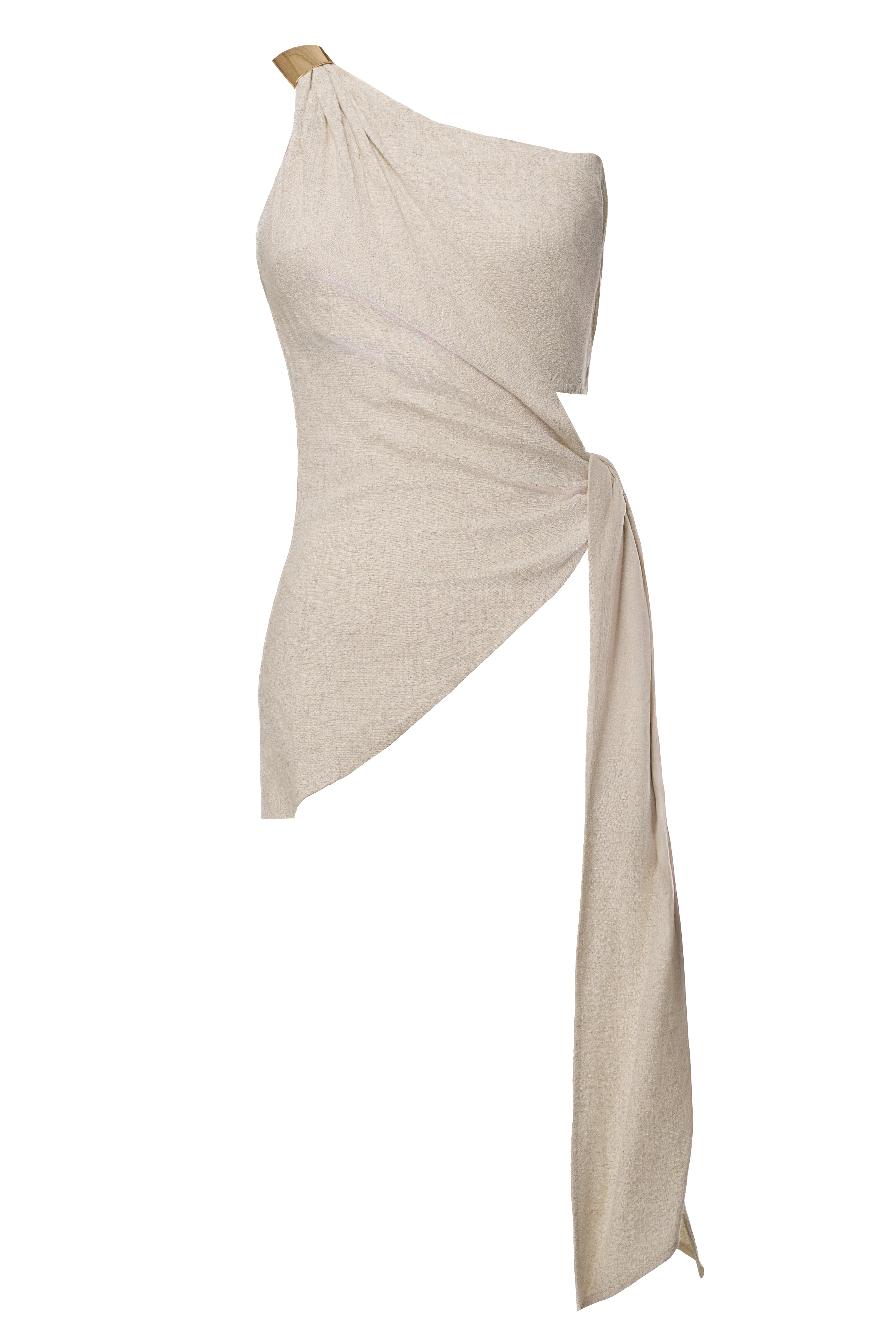 Natural Palmera One Shoulder Top - JLUXLABEL